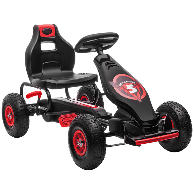 HOMCOM Kids Go Kart Adjustable Seat Inflatable Tyres