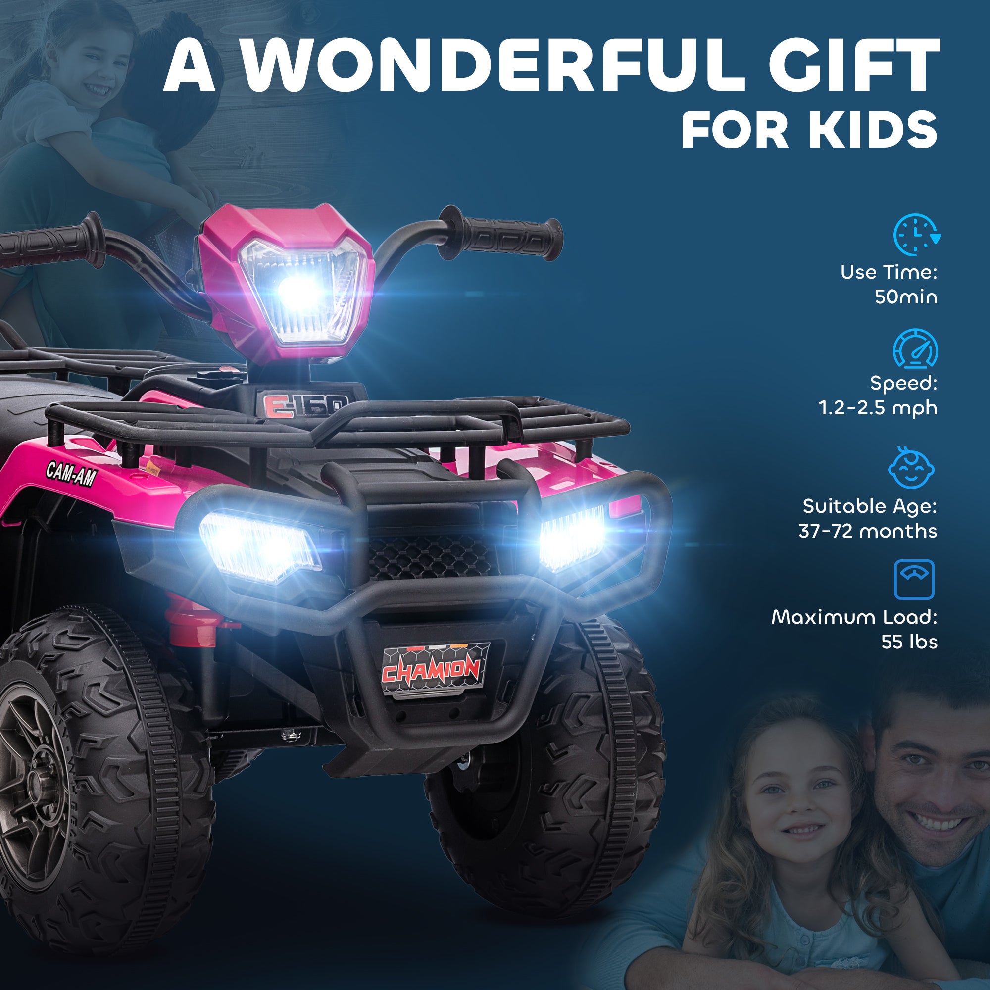HOMCOM 12V Kids Electric Quad Bike - Green