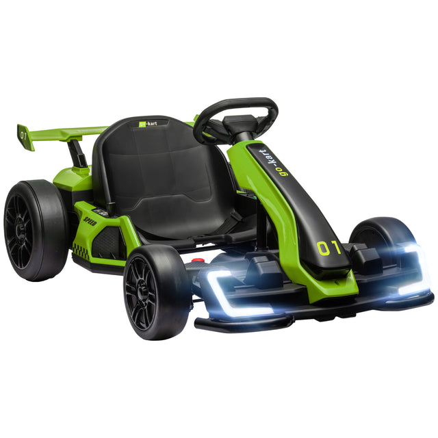 HOMCOM 24V Electric Go Kart for Kids with Adjustable Seat for 6-12 Years