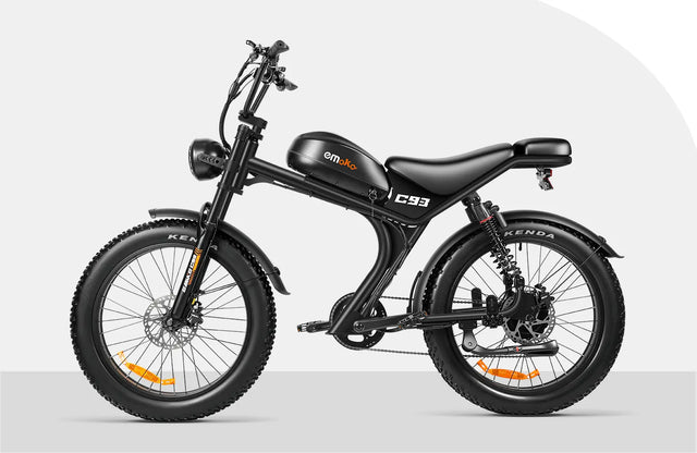Emoko C93 24-inch electric bike with 23Ah battery and black seat