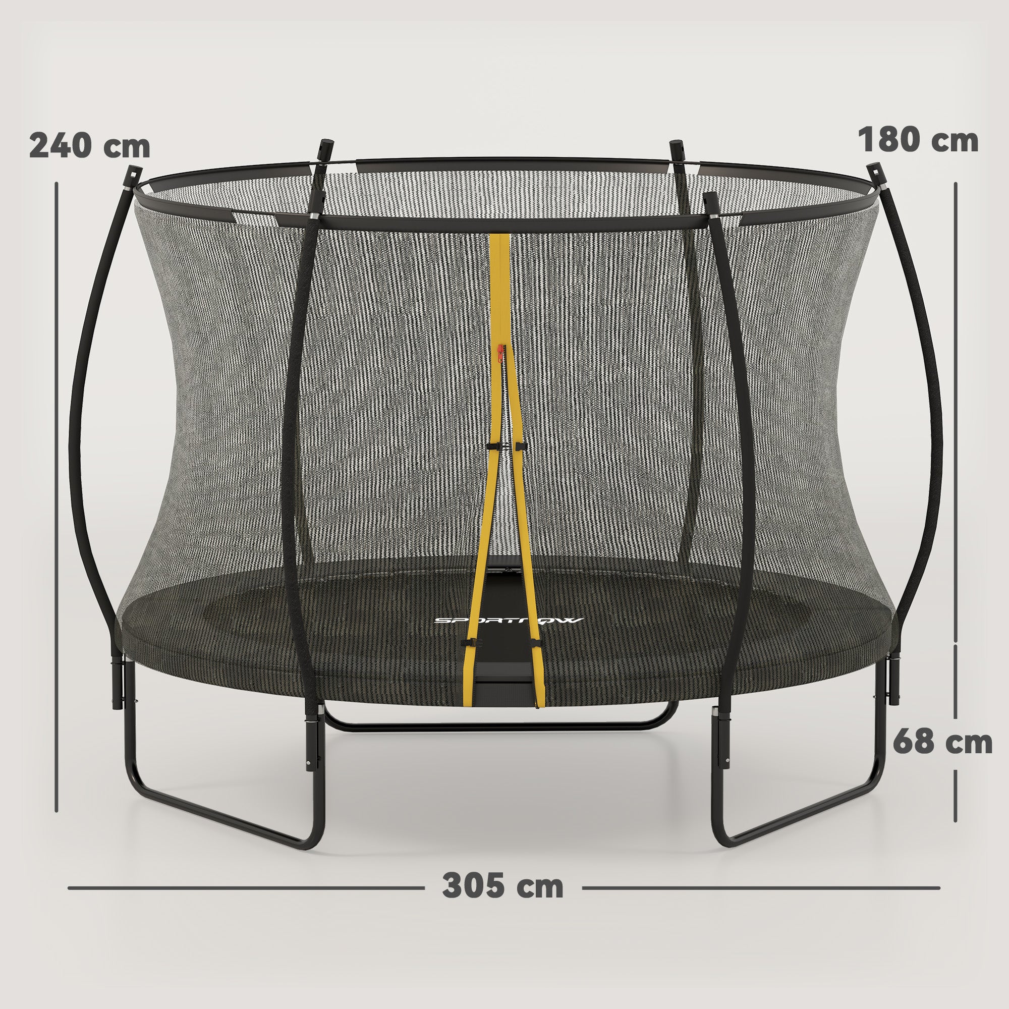 SPORTNOW Outdoor Trampoline with Enclosure Net, Spring Cover 9