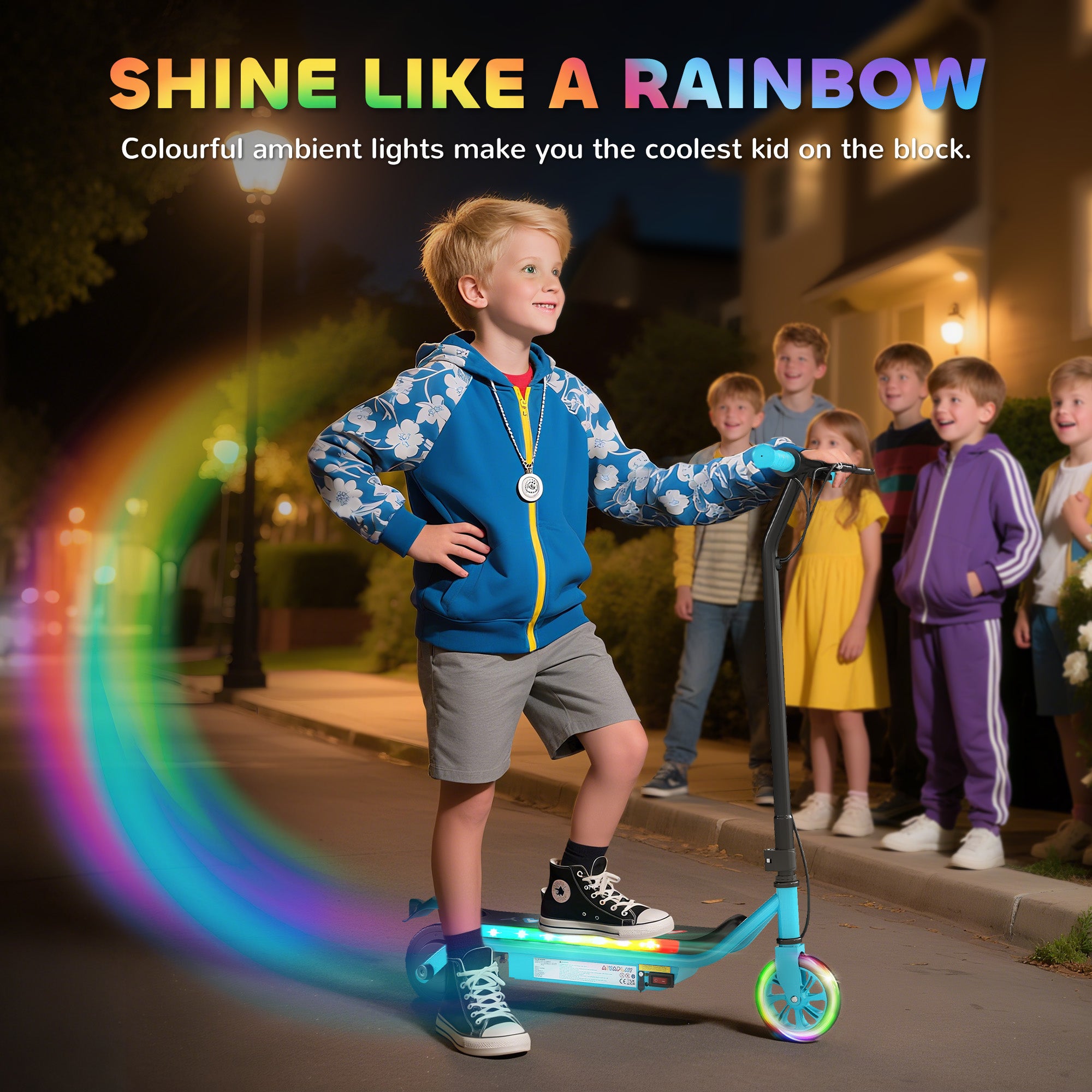 AIYAPLAY Kids Electric Scooter Dual Brakes
