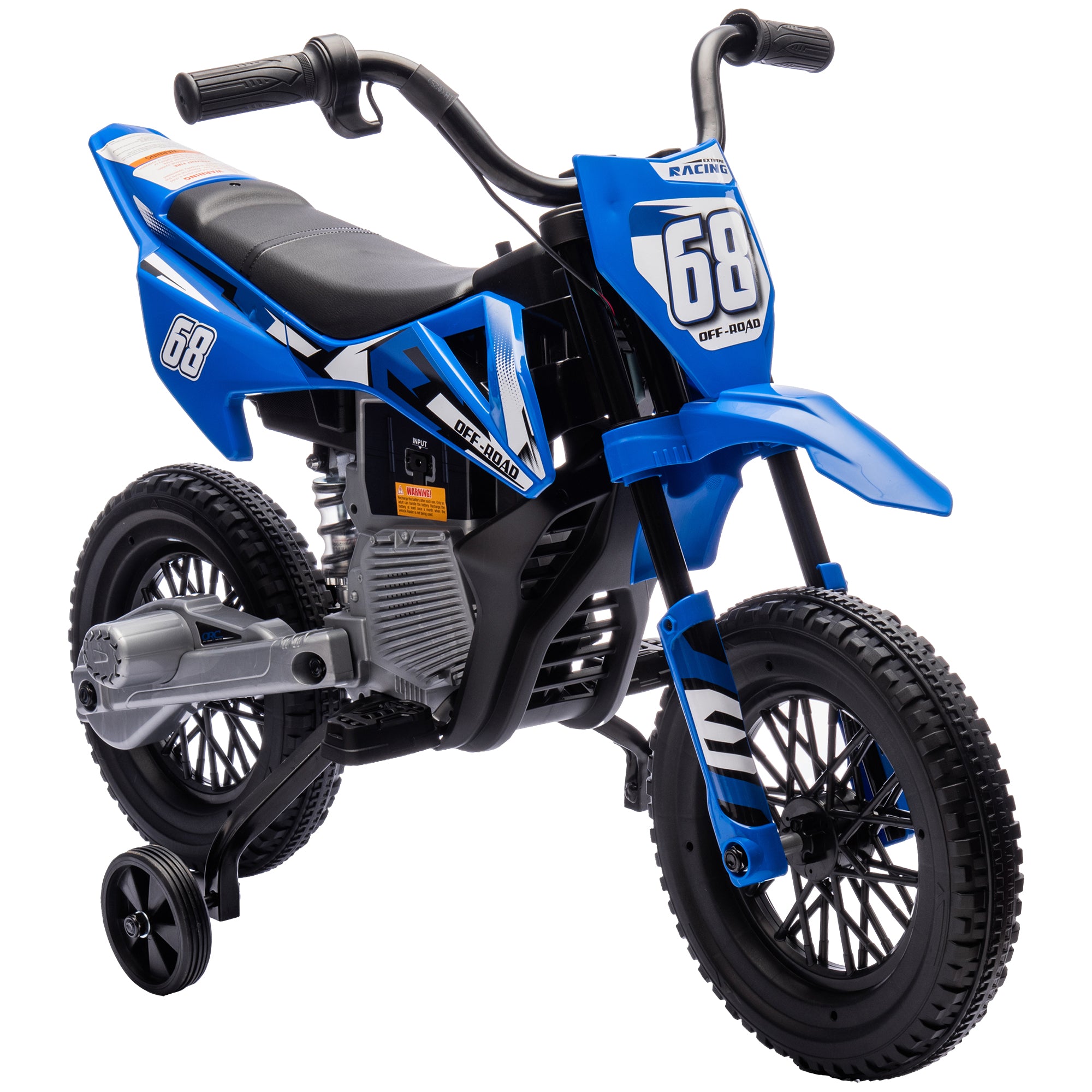 AIYAPLAY 12V Kids Electric Motorbike with Training Wheels