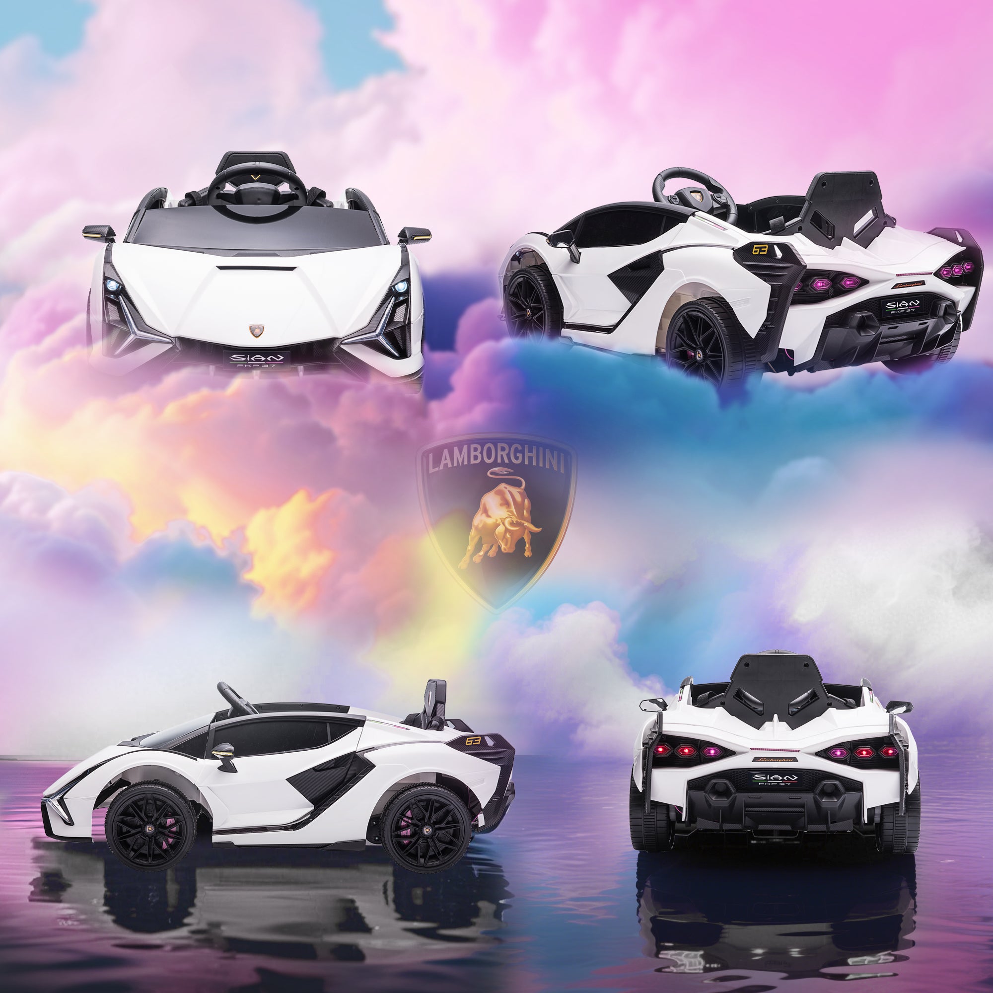 HOMCOM Lamborghini Sian 12V Kids Ride-On Car