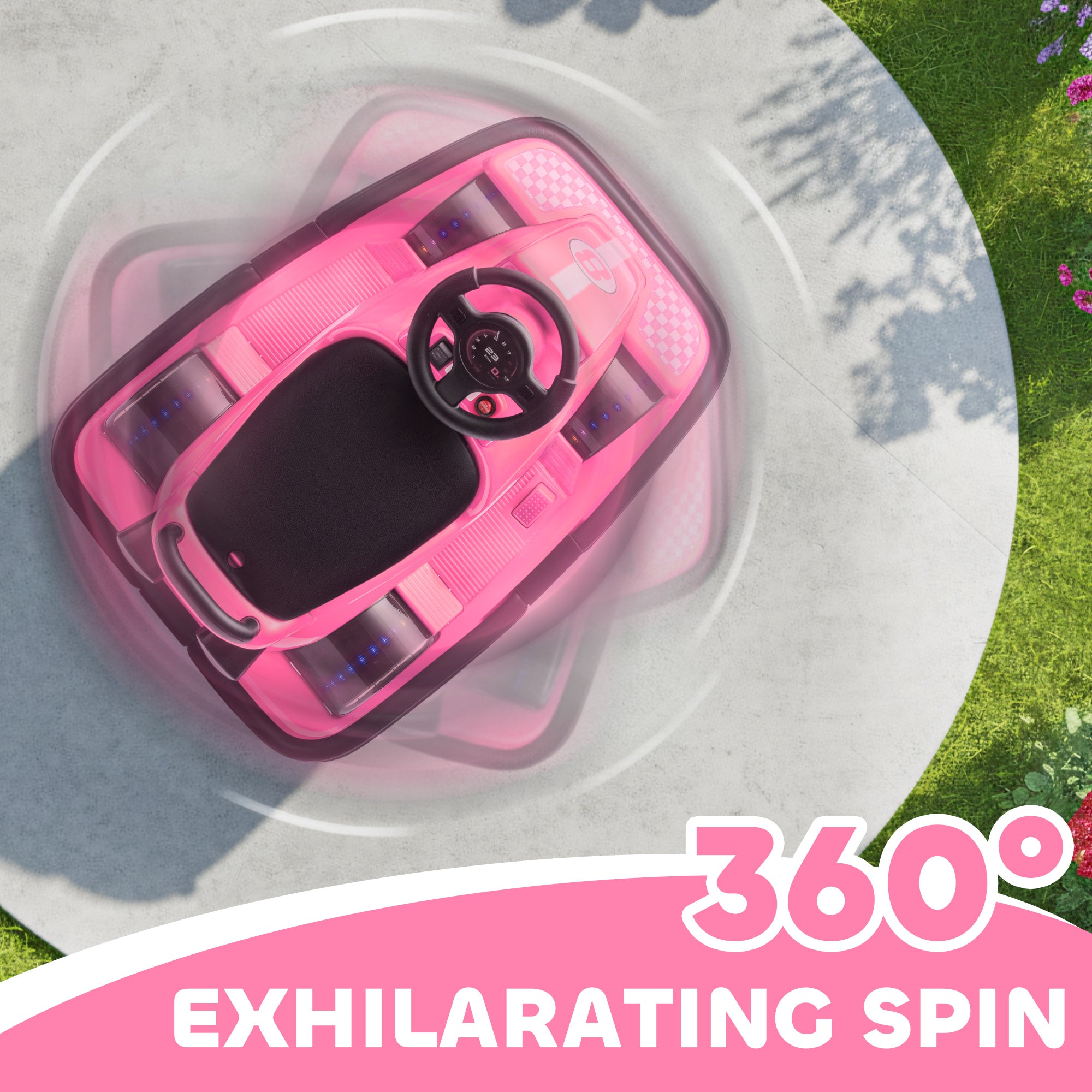 AIYAPLAY Kids 360° Bumper Car - Pink