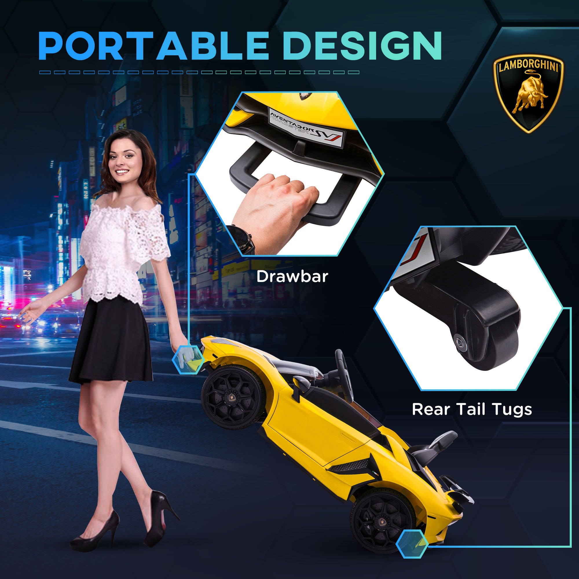 HOMCOM Lamborghini 12V Kids Ride-On Car