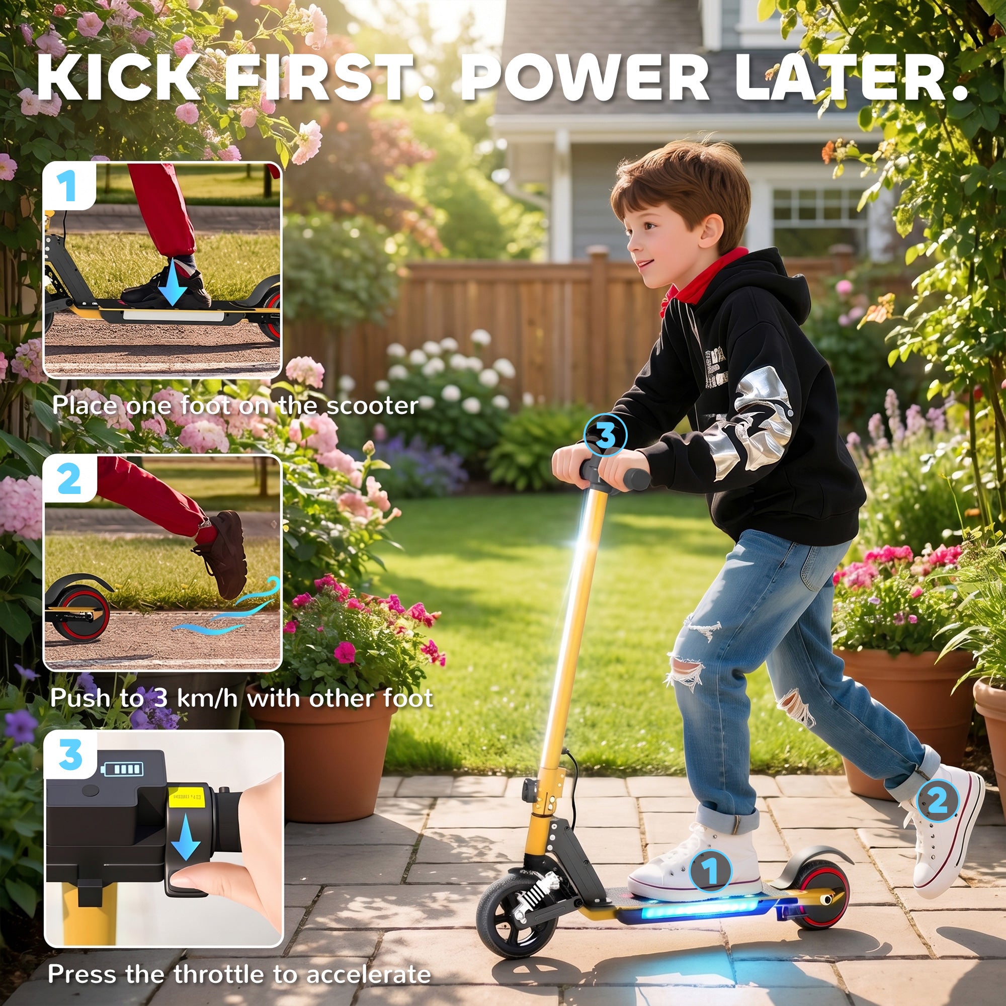 SPORTNOW Kids Electric Scooter with Suspension