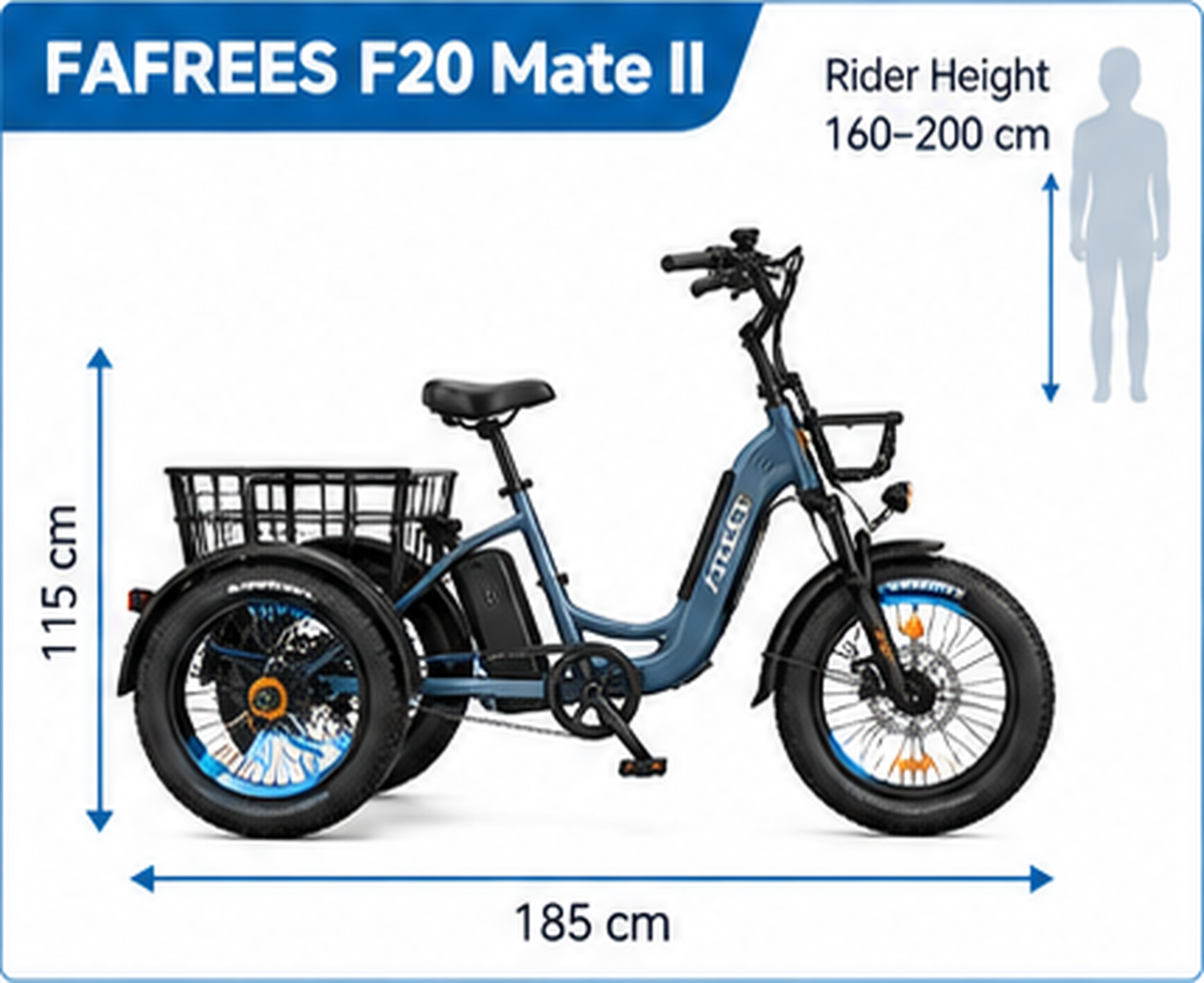 Fafrees F20 Mate II Electric Bike dimensions