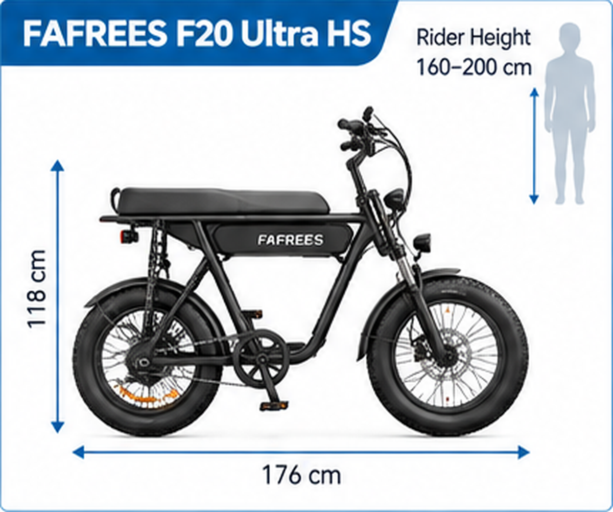 Fafrees F20 Ultra HS Electric Bike size and dimensions