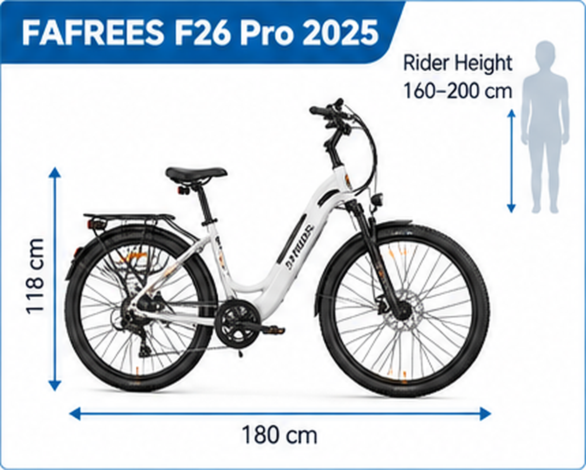 Fafrees F26 Pro 2025 Electric Bike dimensions