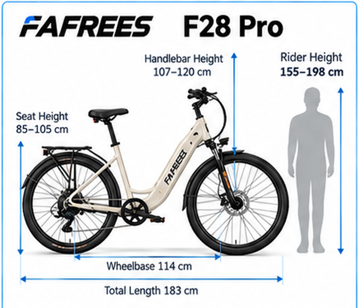 Fafrees F28 Pro Electric Bike dimensions