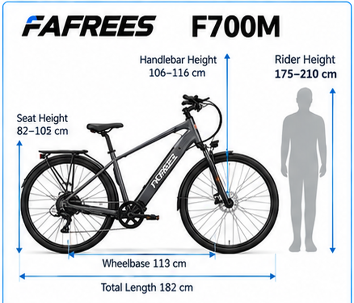 Fafrees F700M Electric Bike dimensions