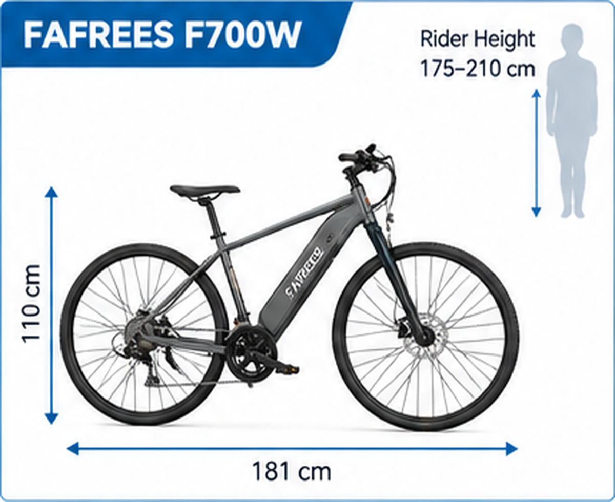 Fafrees F700W Electric Bike dimensions
