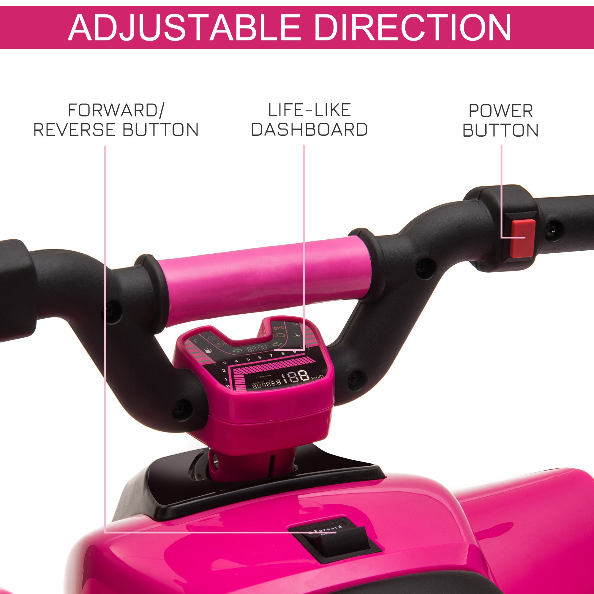 HOMCOM 6V Toddler Electric Ride-On / Quad Car - Pink