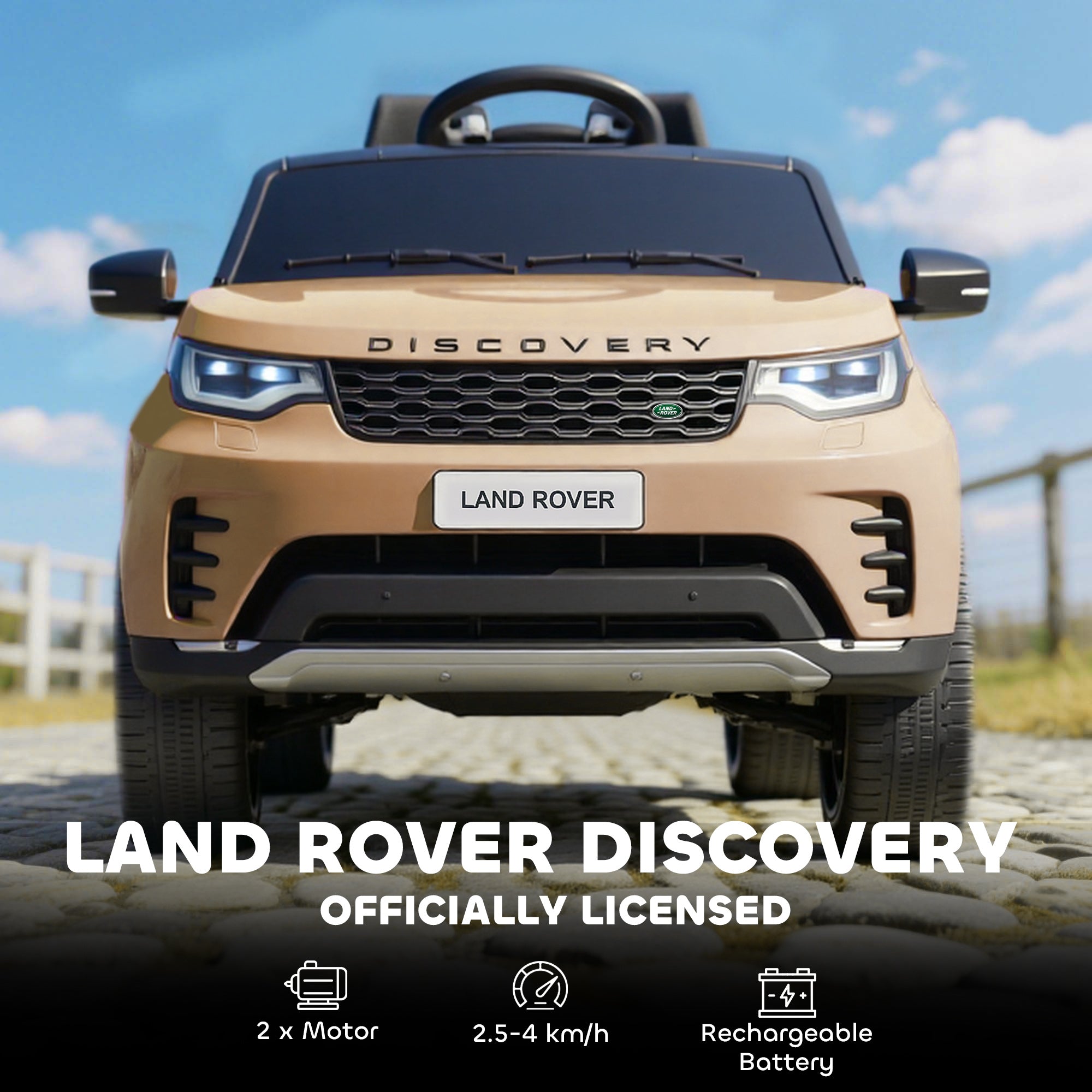 AIYAPLAY Land Rover Discovery 12V Kids Ride-On Car - Khaki