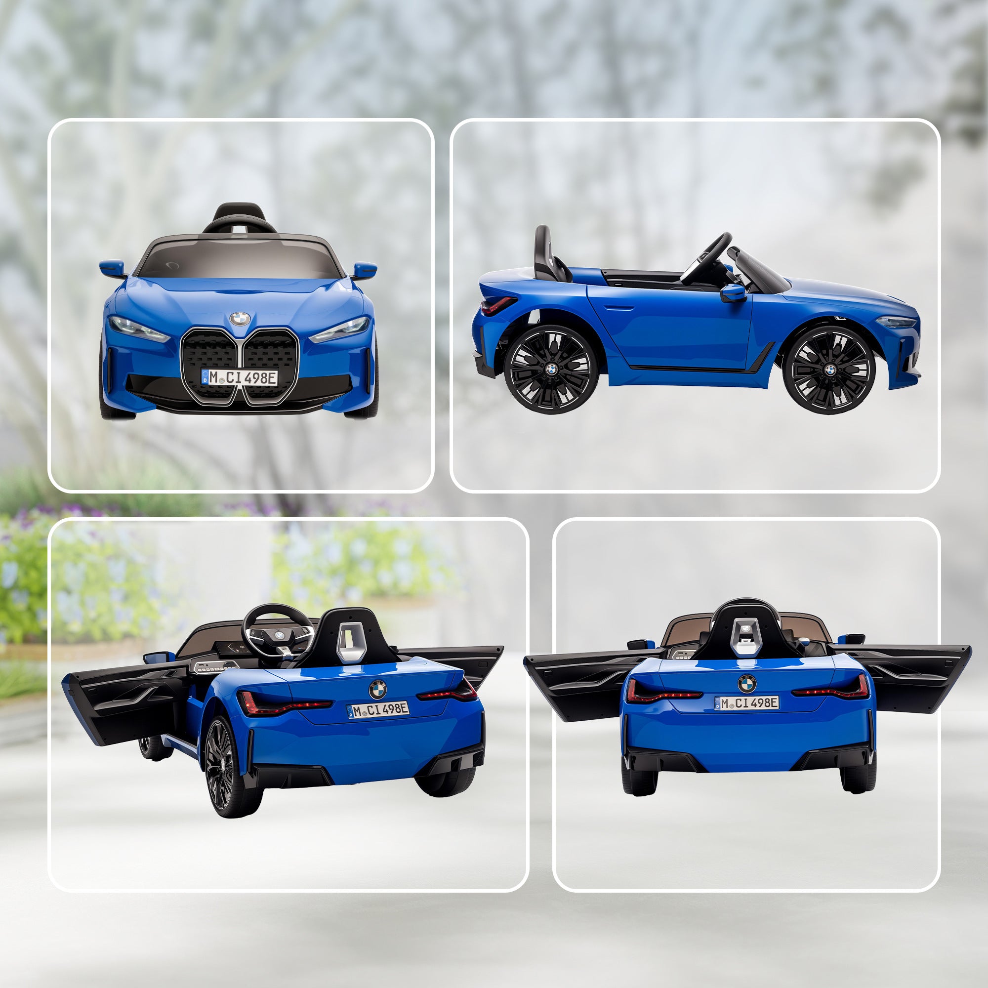 HOMCOM BMW i4 12V Kids Ride-On Car - Blue
