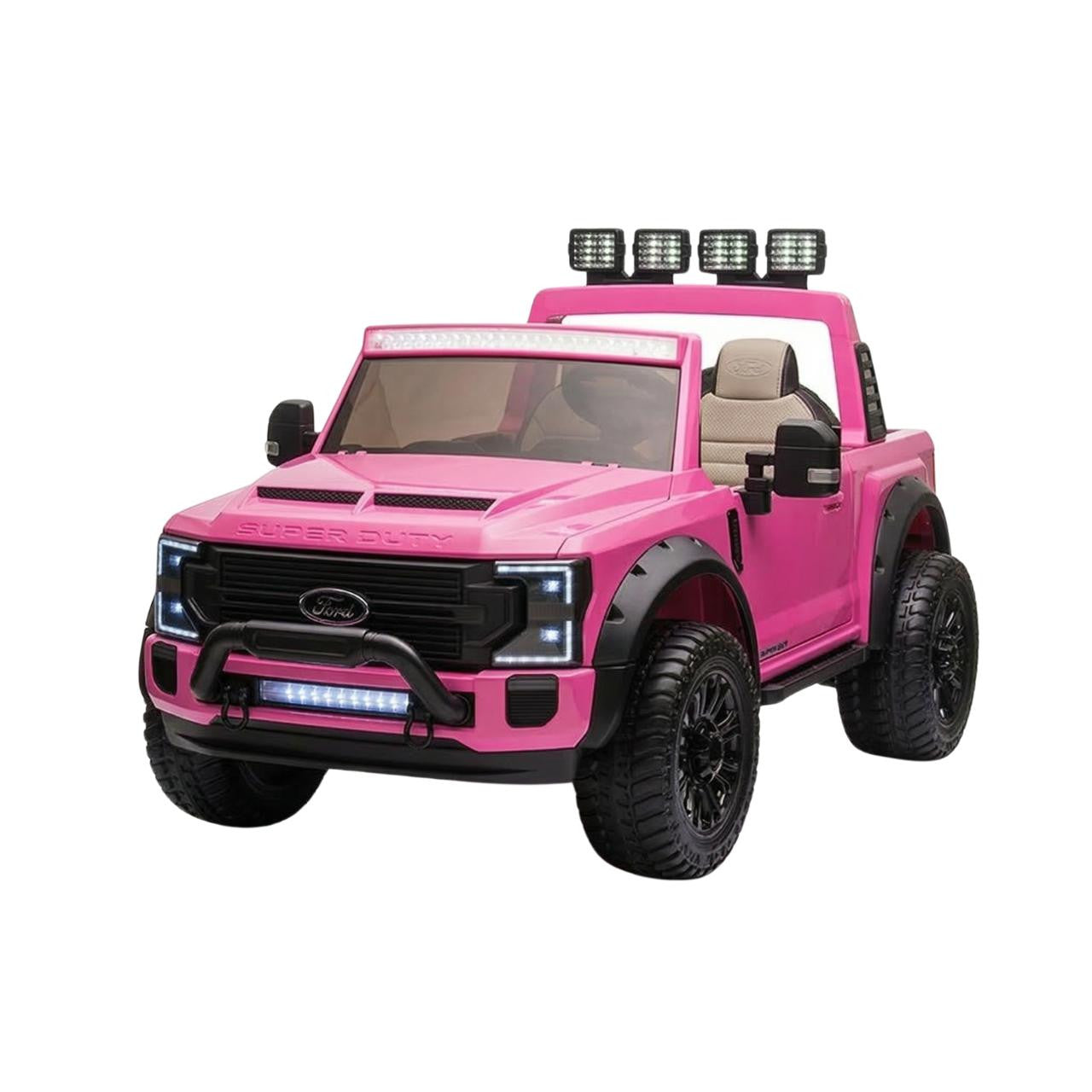 Licensed Ford Super Duty F-450 24V Two-Seater Ride-On Truck - Pink