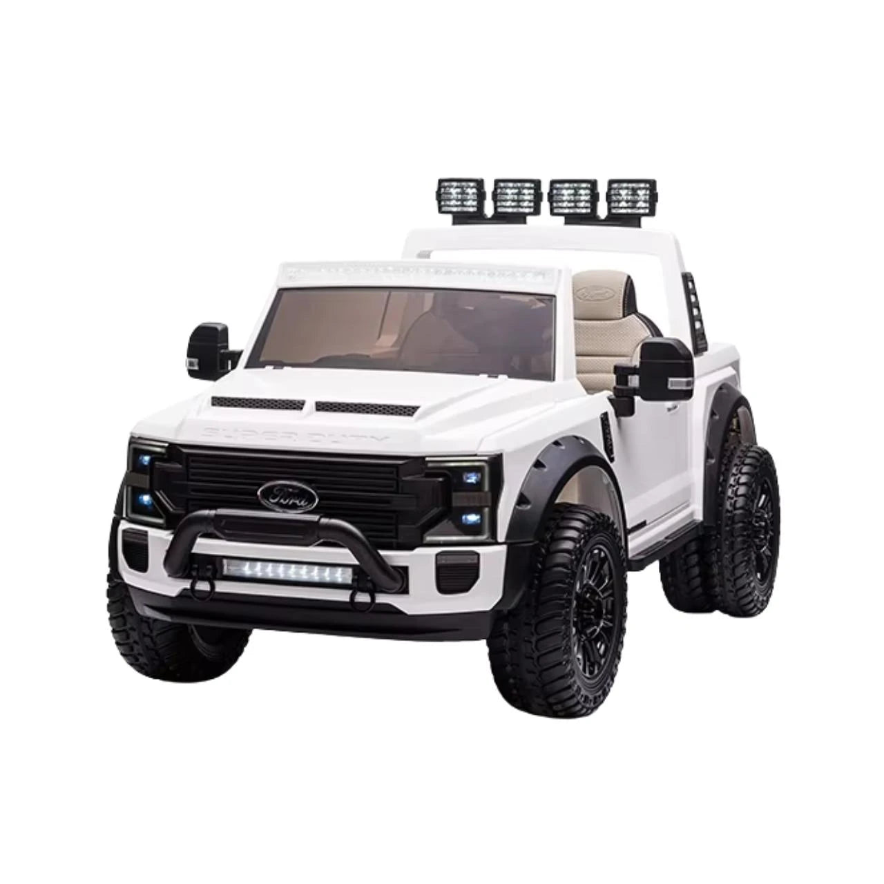 Licensed Ford Super Duty F-450 24V Two-Seater Ride-On Truck - White