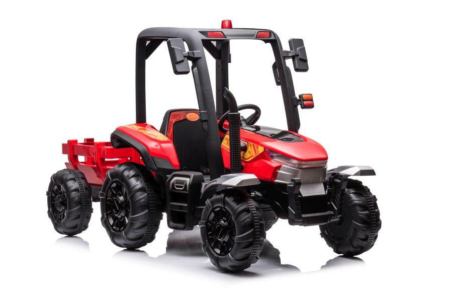 AgriPower 24V Kids Electric Tractor with Trailer - Red
