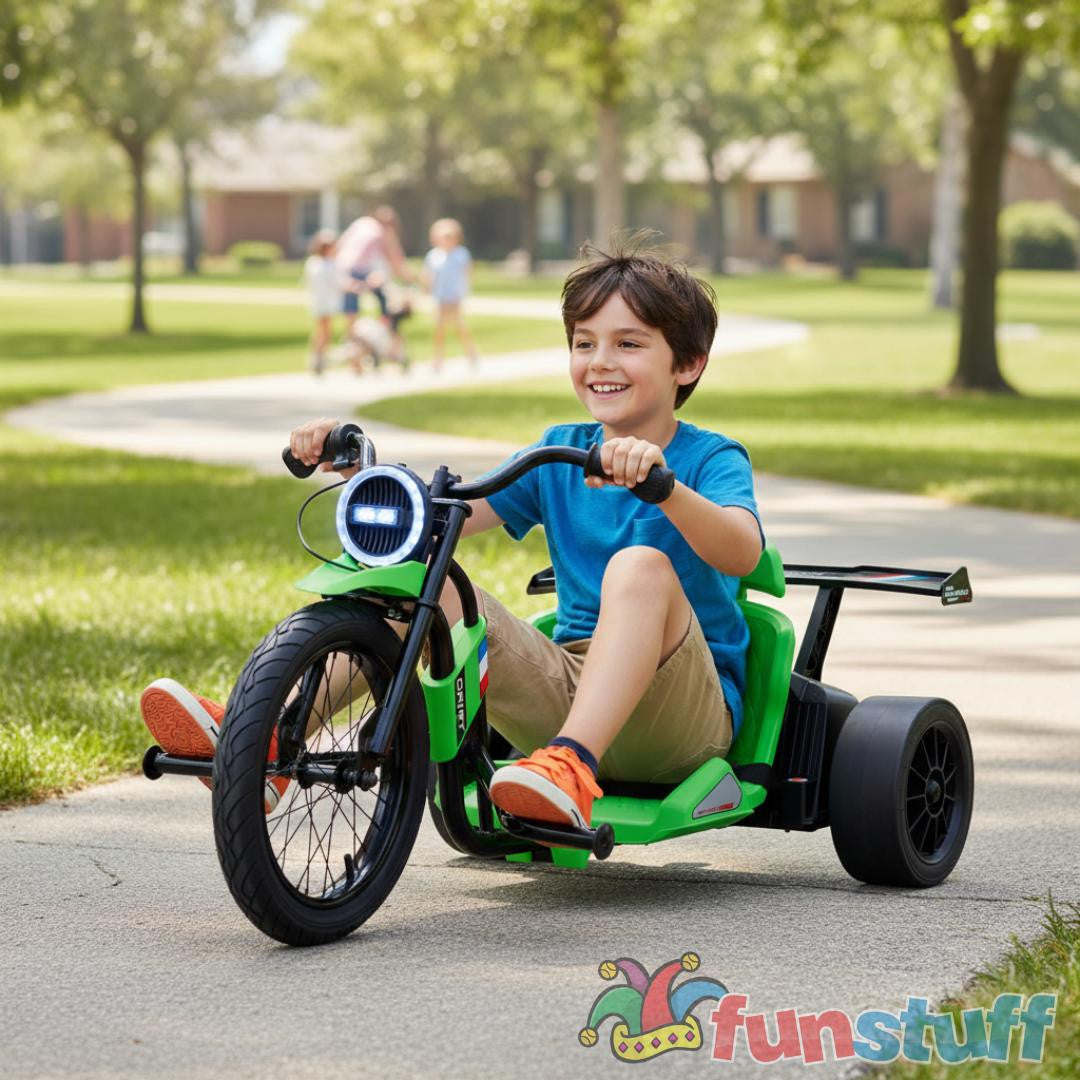 Drift 24V Electric Ride On Trike Green