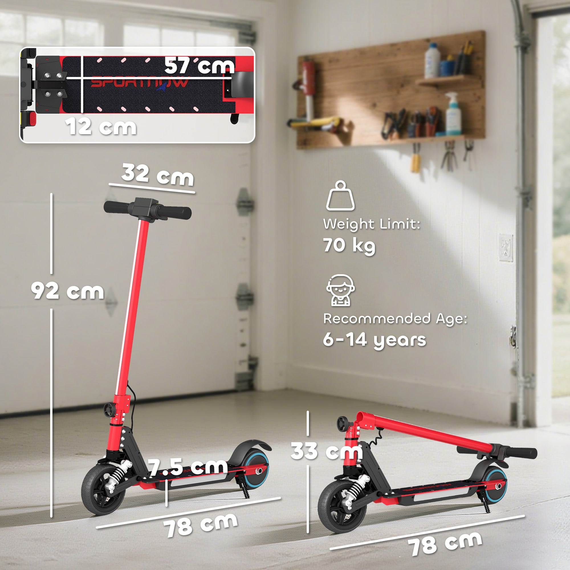 SPORTNOW Kids Electric Scooter with Suspension