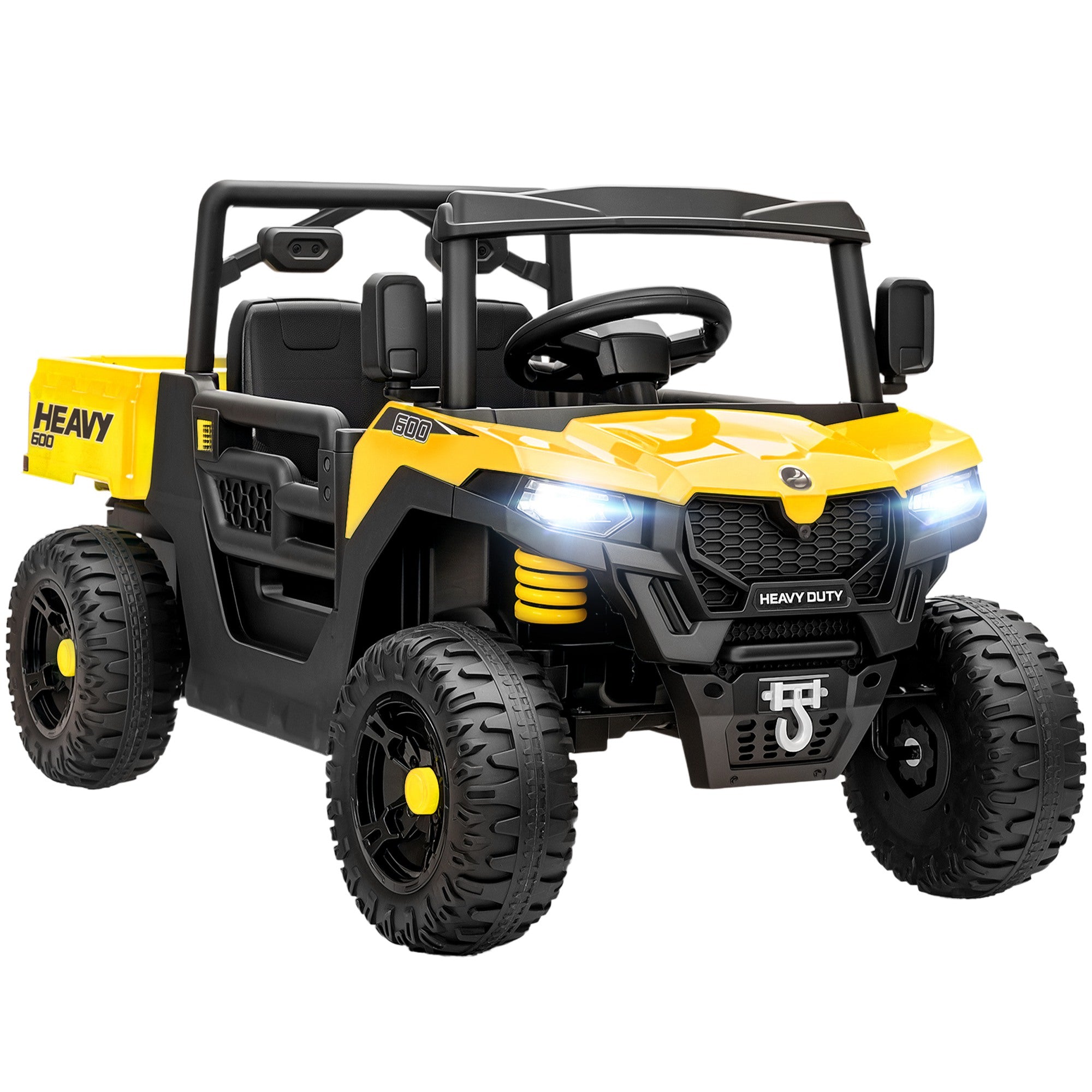 AIYAPLAY 12V Kids UTV Ride-On with Dump Bed