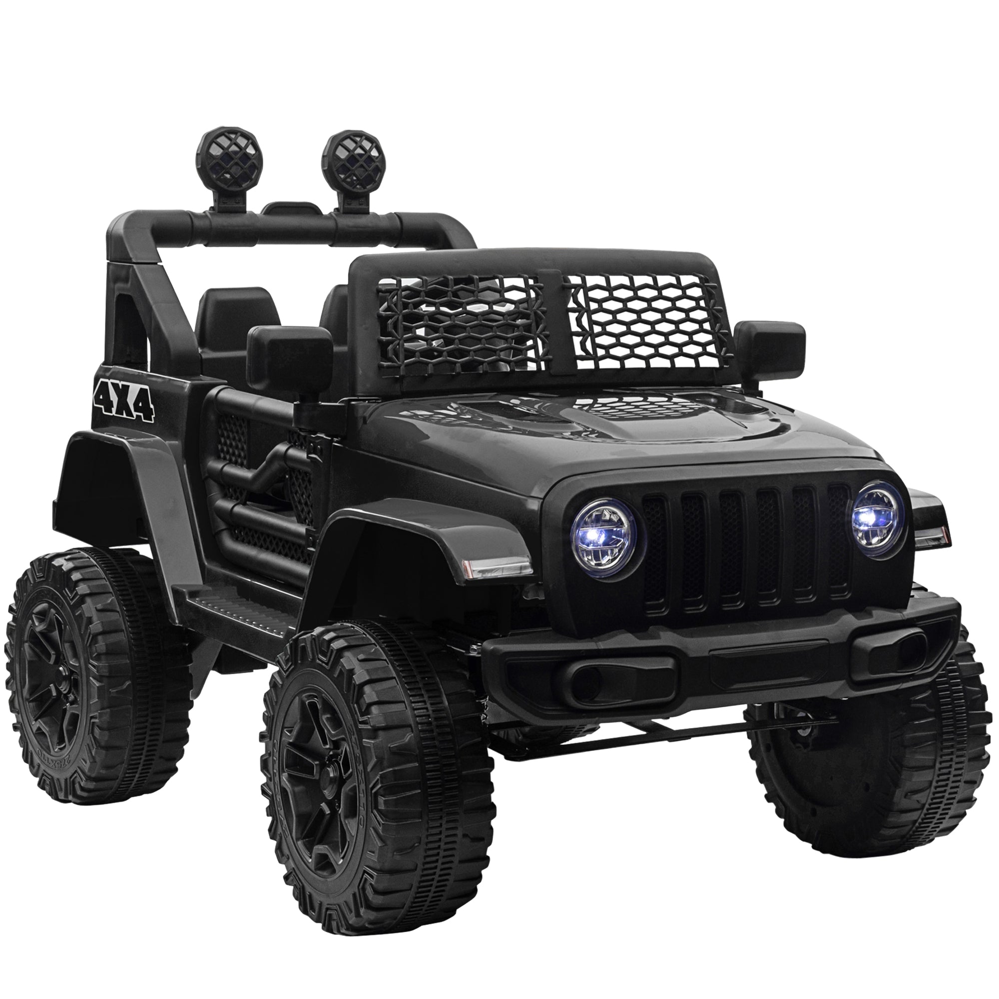 HOMCOM 12V Kids Off-Road Ride-On Car - Black