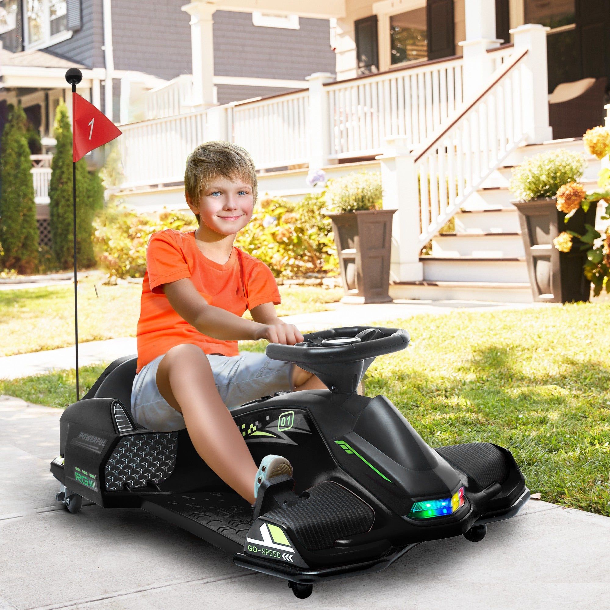 HOMCOM 12V Kids Electric Go-Kart - Black