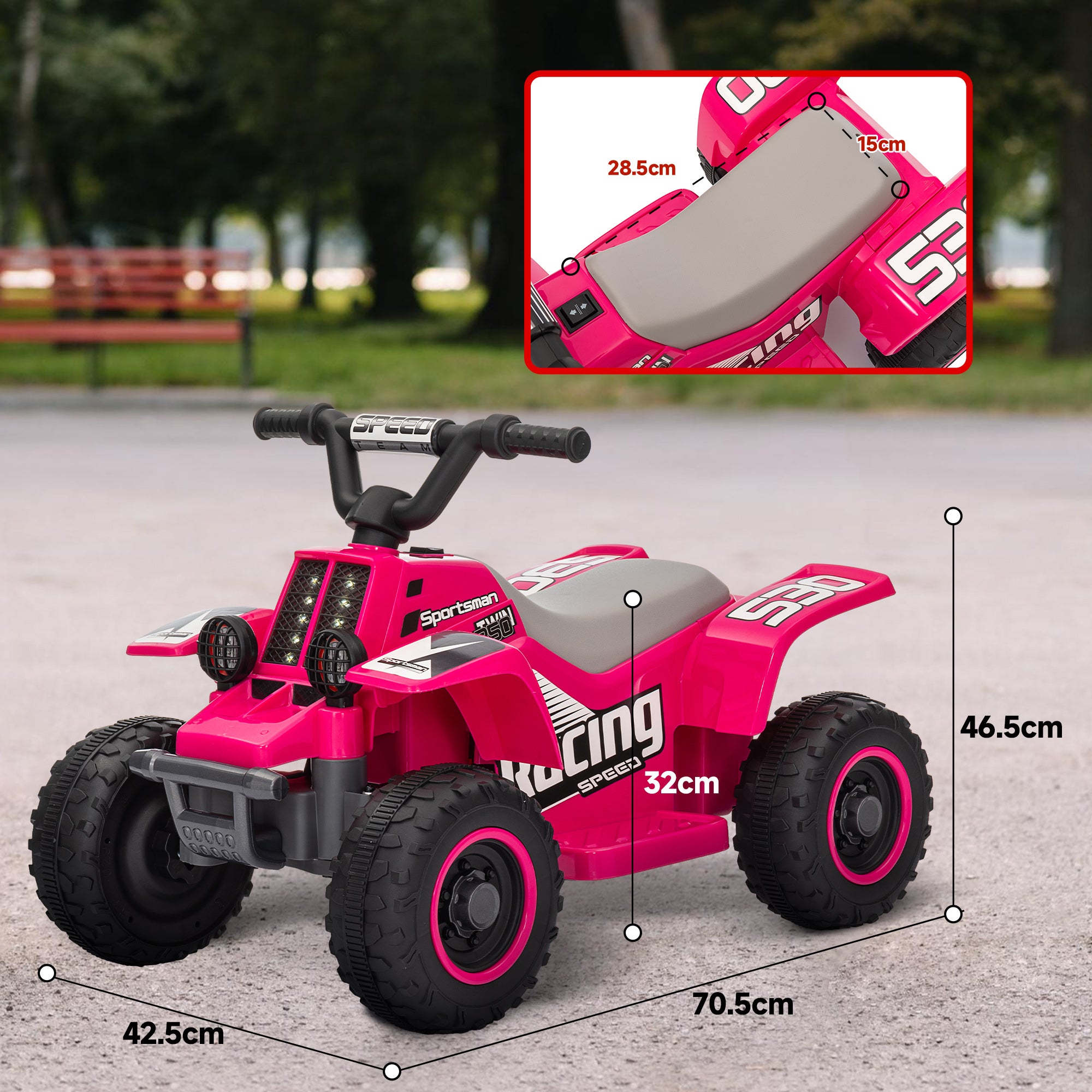 AIYAPLAY 6V Toddler Electric Quad Bike - Black