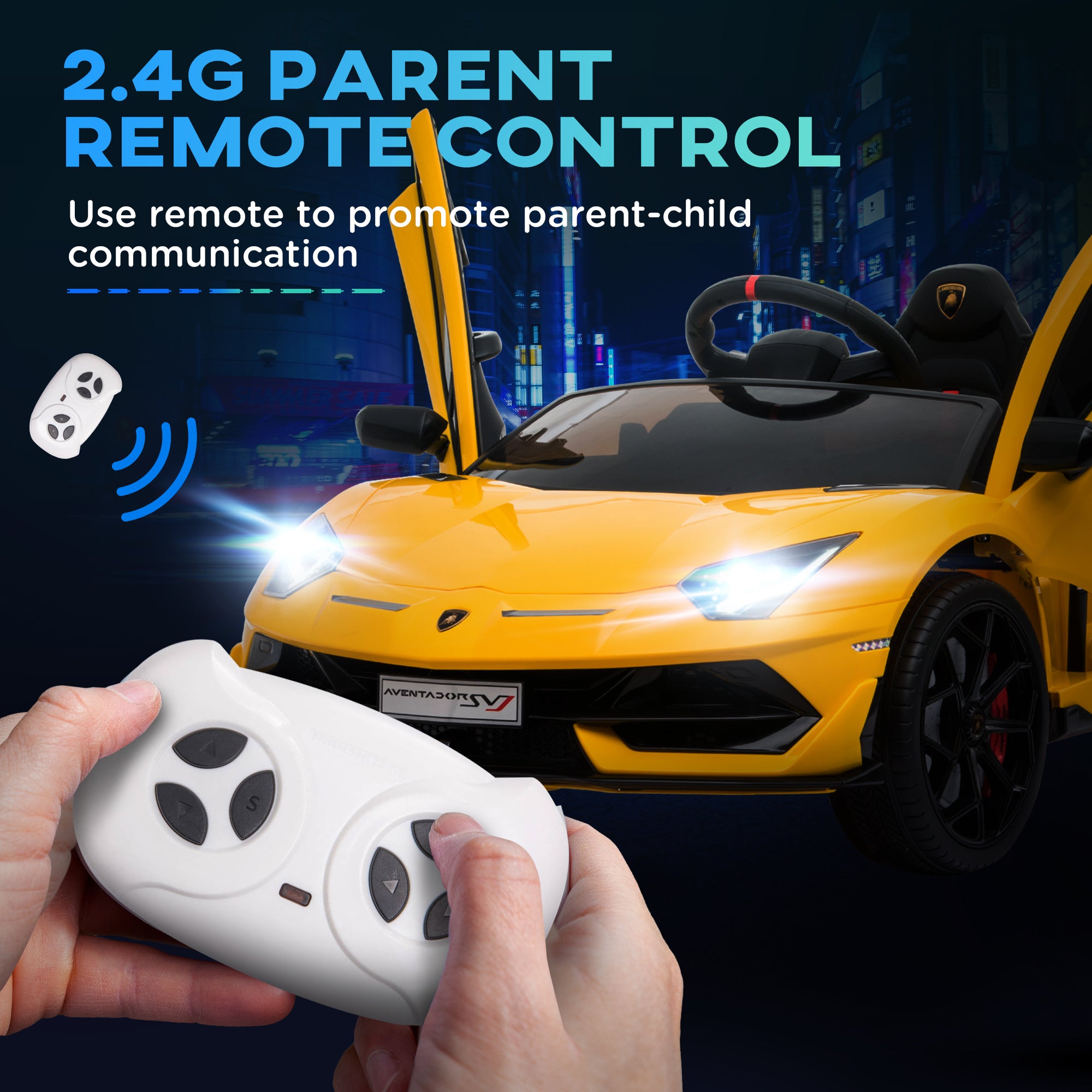 HOMCOM Lamborghini Aventador 12V Kids Ride-On Car