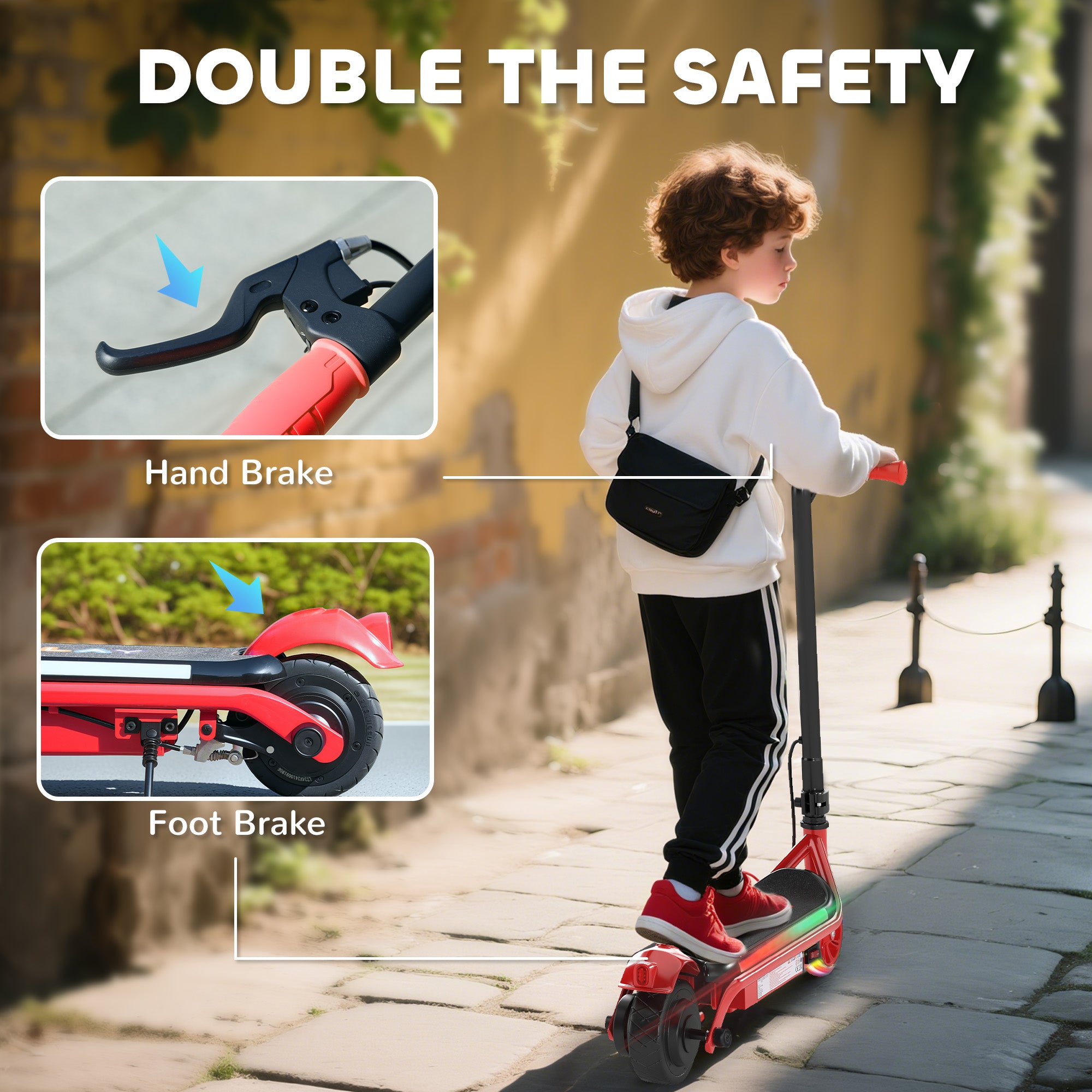 AIYAPLAY Kids Electric Scooter Dual Brakes