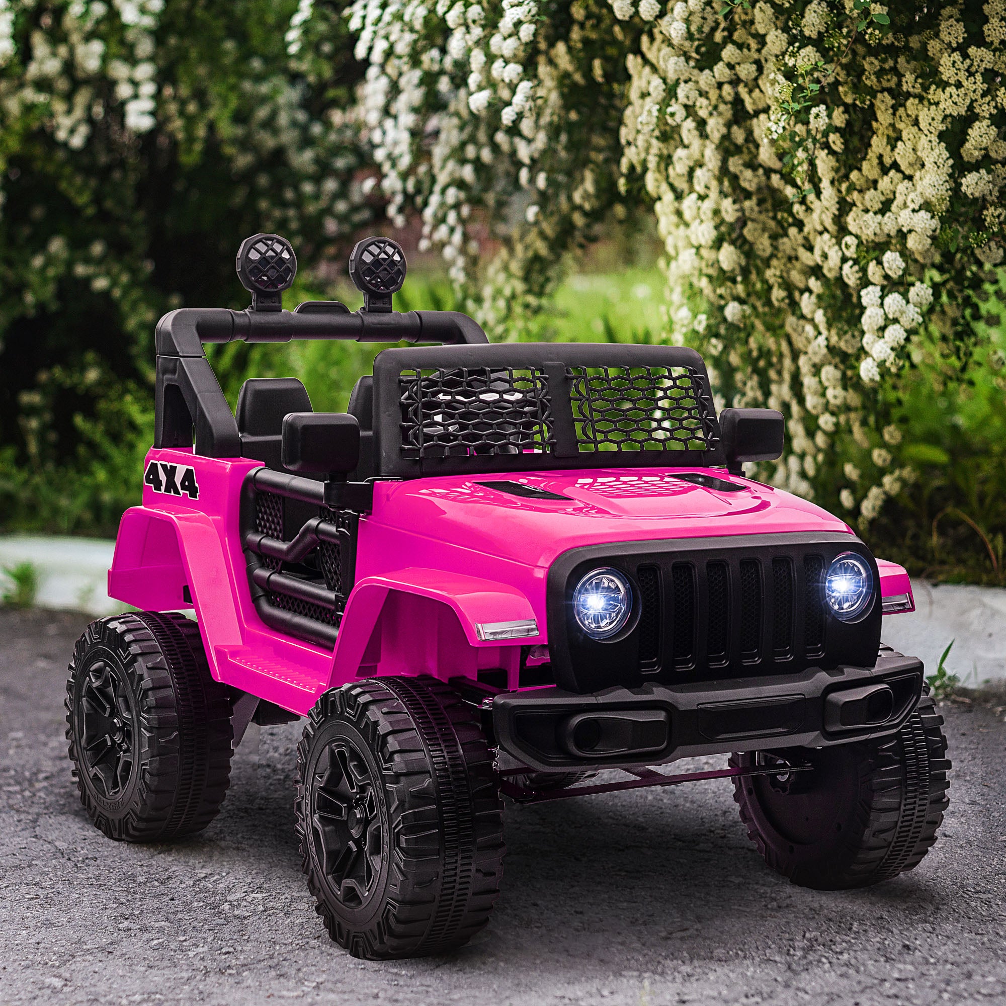 HOMCOM 12V Kids Off-Road Ride-On Car / Truck - Pink