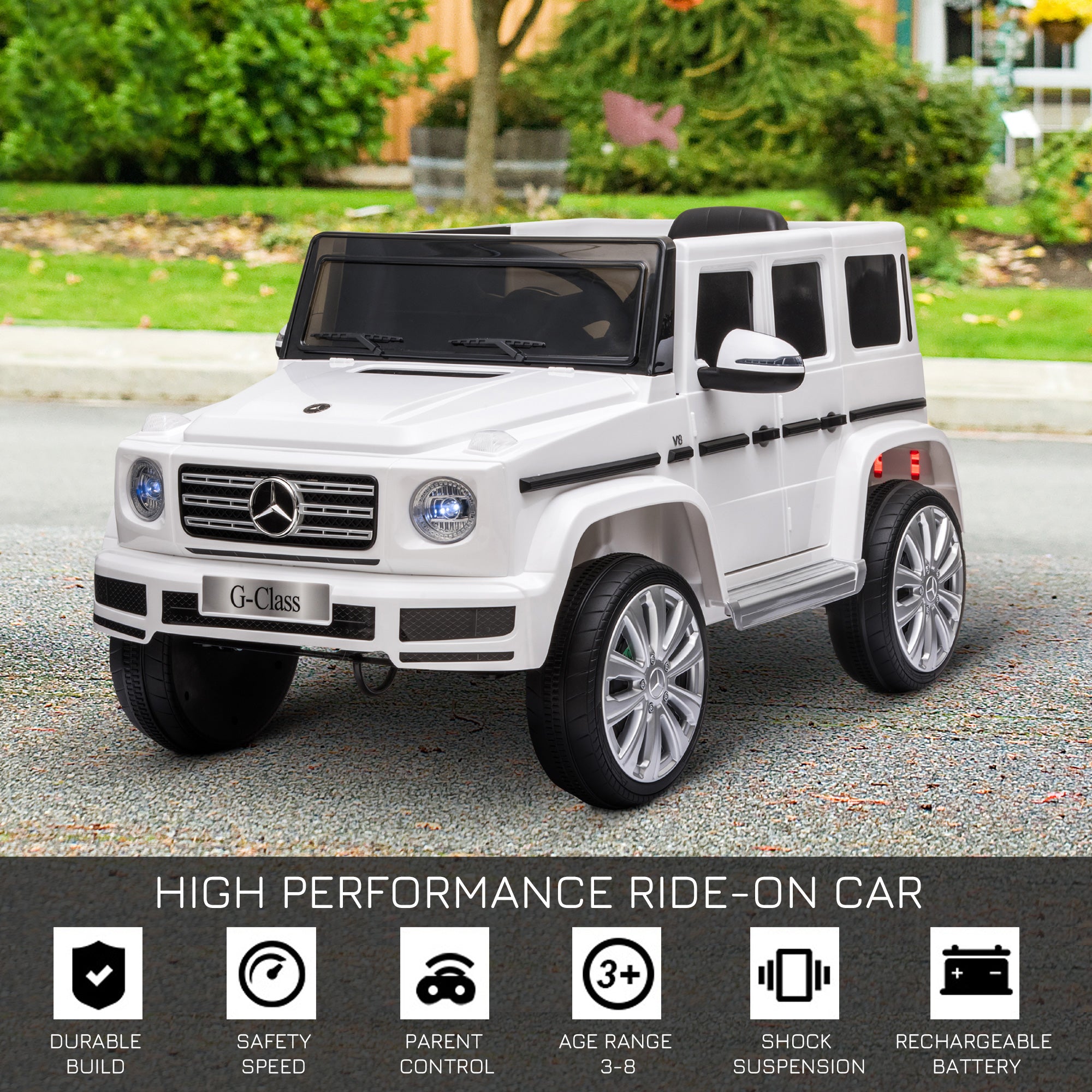HOMCOM Mercedes-Benz G500 12V Kids Ride-On Car - White