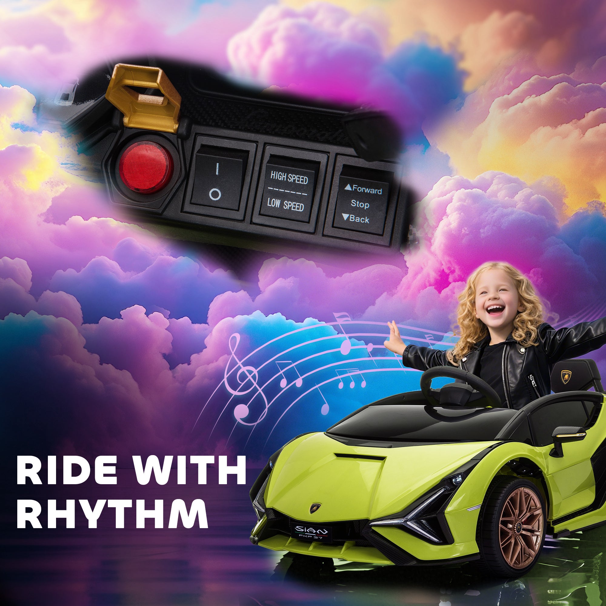 HOMCOM Lamborghini Sian 12V Kids Ride-On Car