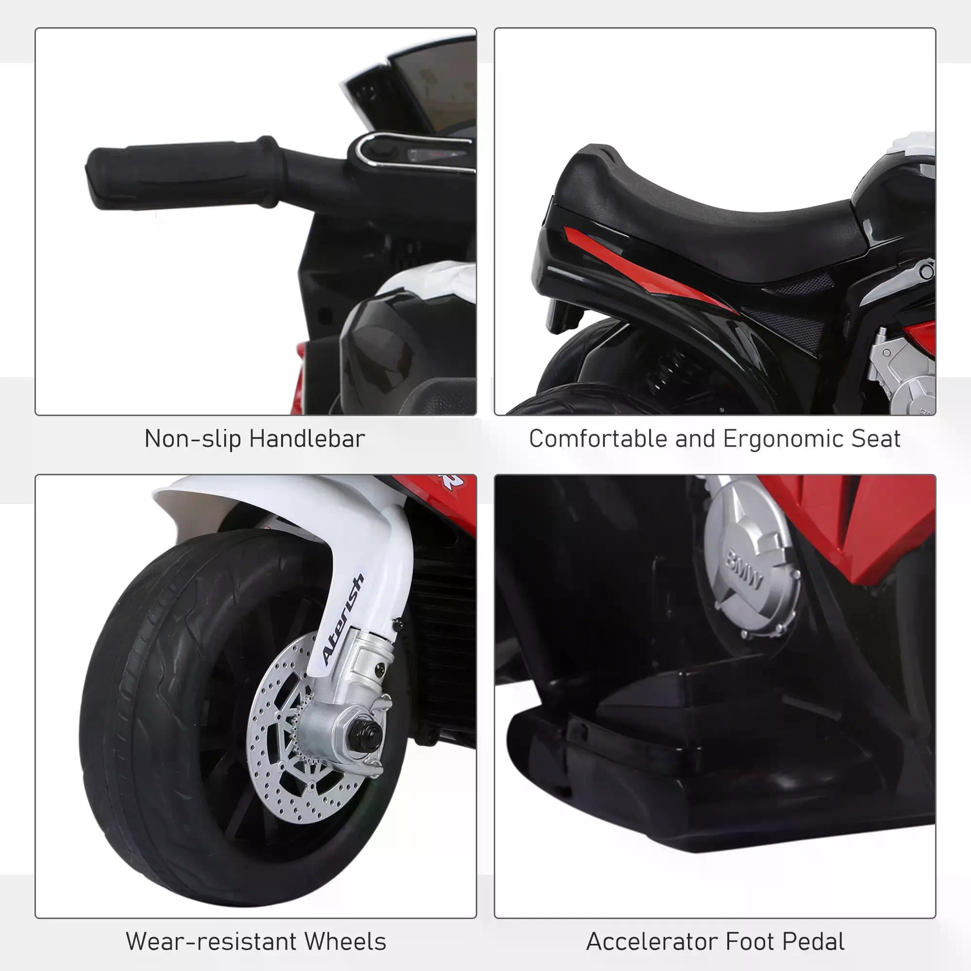 HOMCOM BMW 6V Kids Electric Motorbike - Red