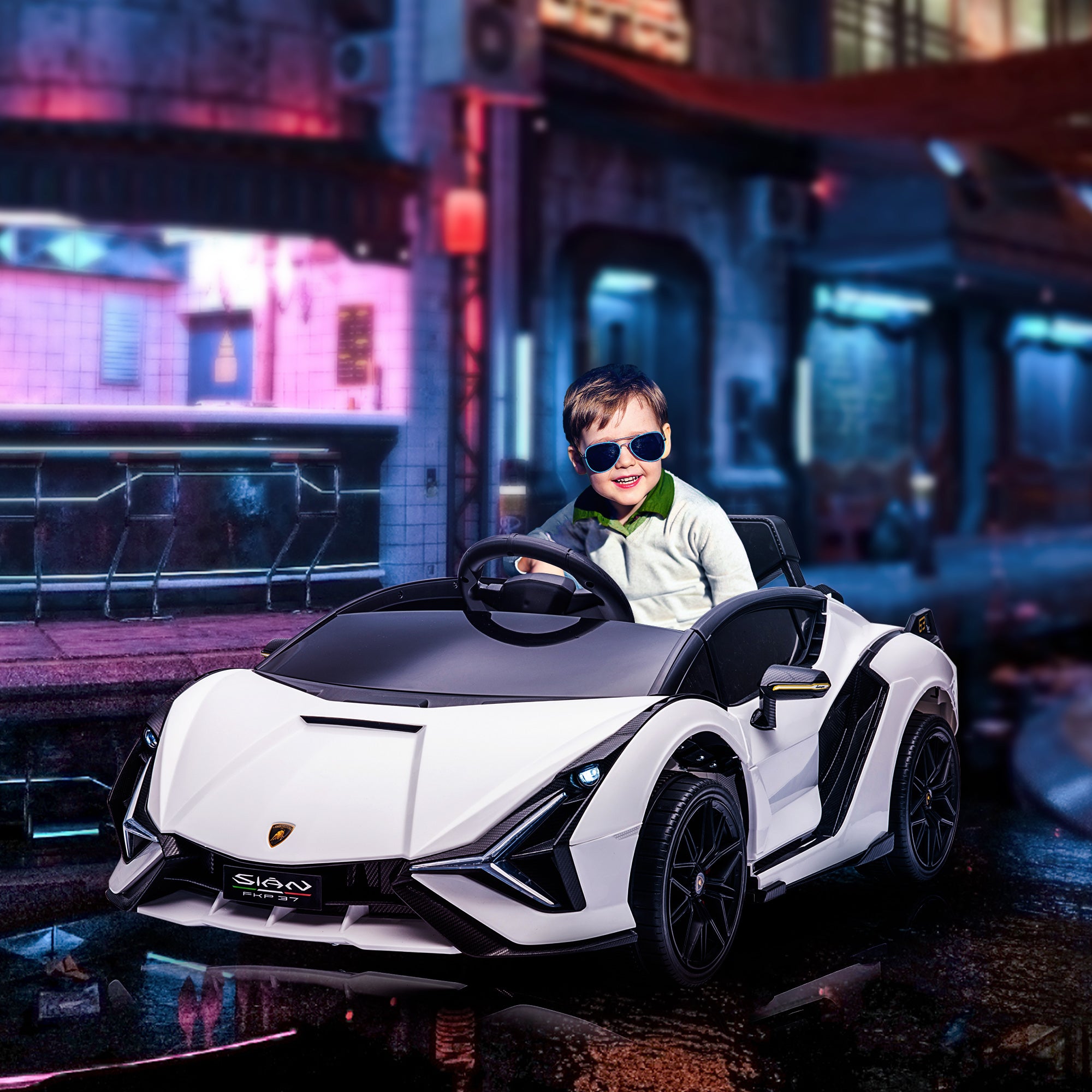 HOMCOM Lamborghini Sian 12V Kids Ride-On Car
