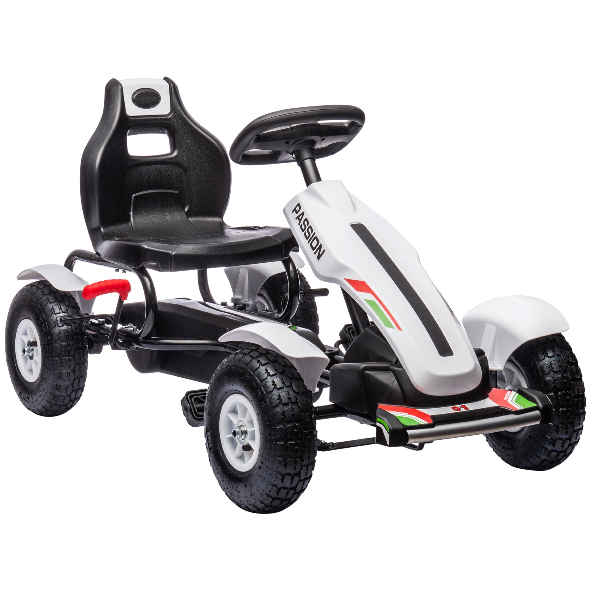HOMCOM Kids Pedal Go Kart Adjustable Seat 5-12 Years