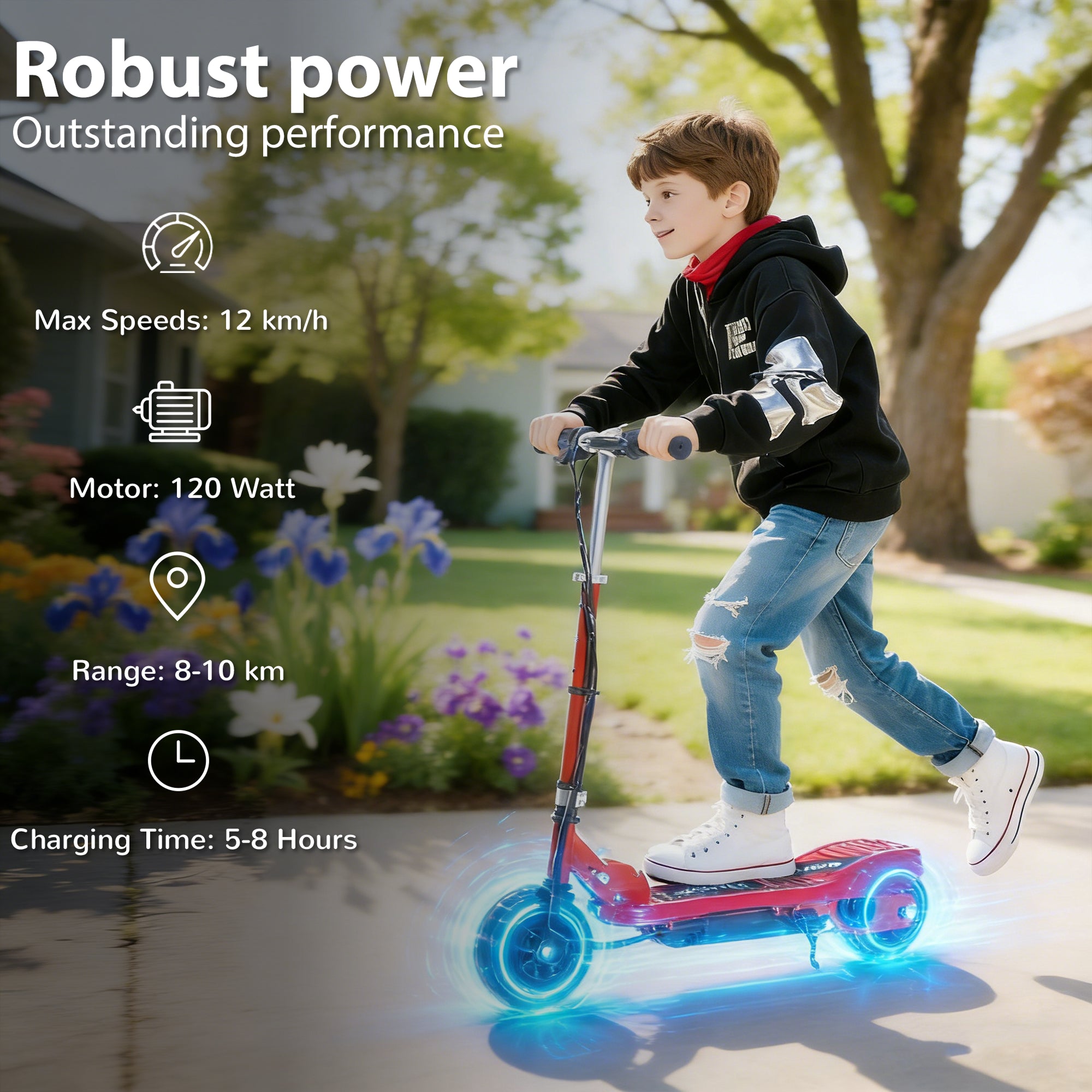 HOMCOM Folding Kids Electric Scooter
