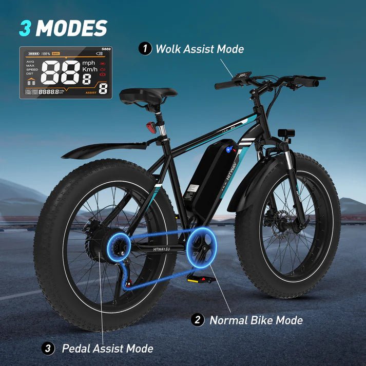 HITWAY BK15 4.0 Fat Tyre Electric Bike 500W 48V 15.6Ah
