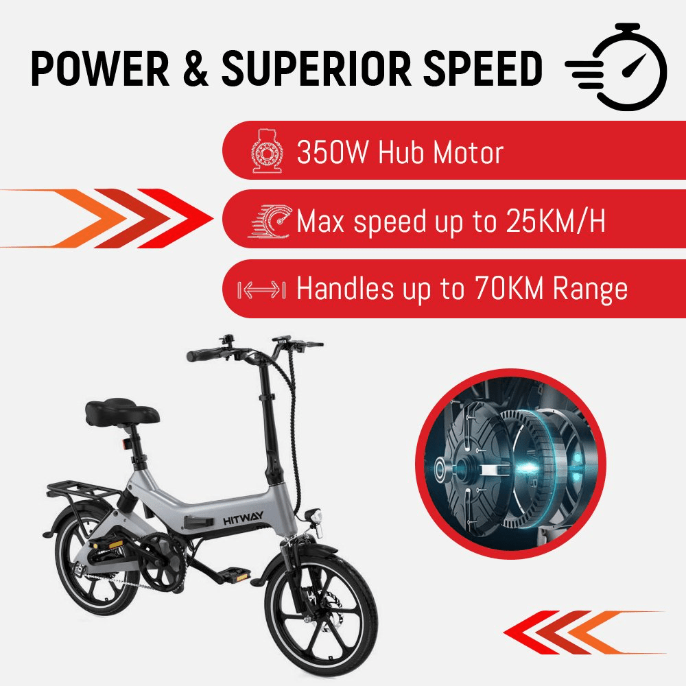 Hitway BK2 Foldable Electric Bike 350W 36V 7.8Ah