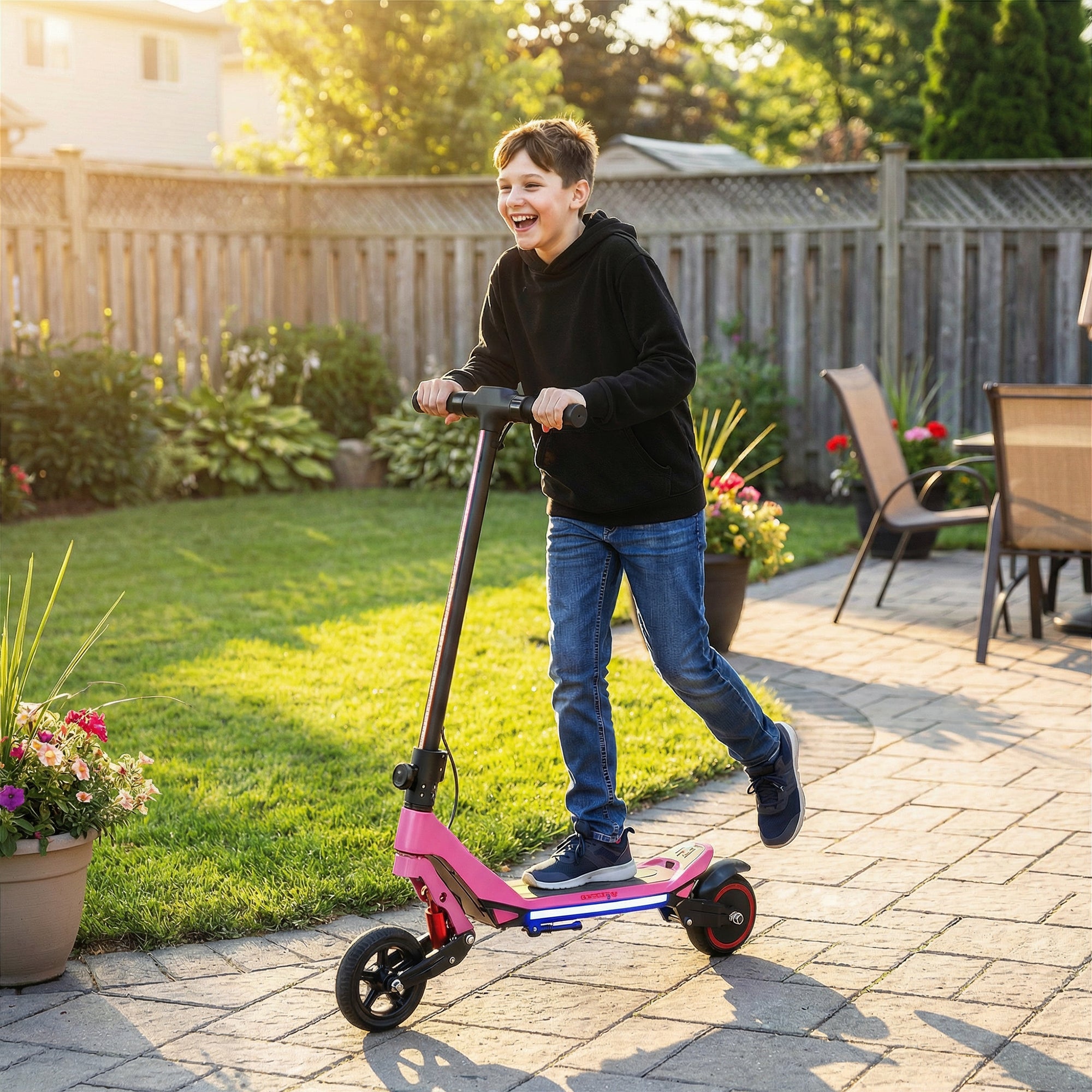 SPORTNOW Kids Foldable Electric Scooter with LED Display