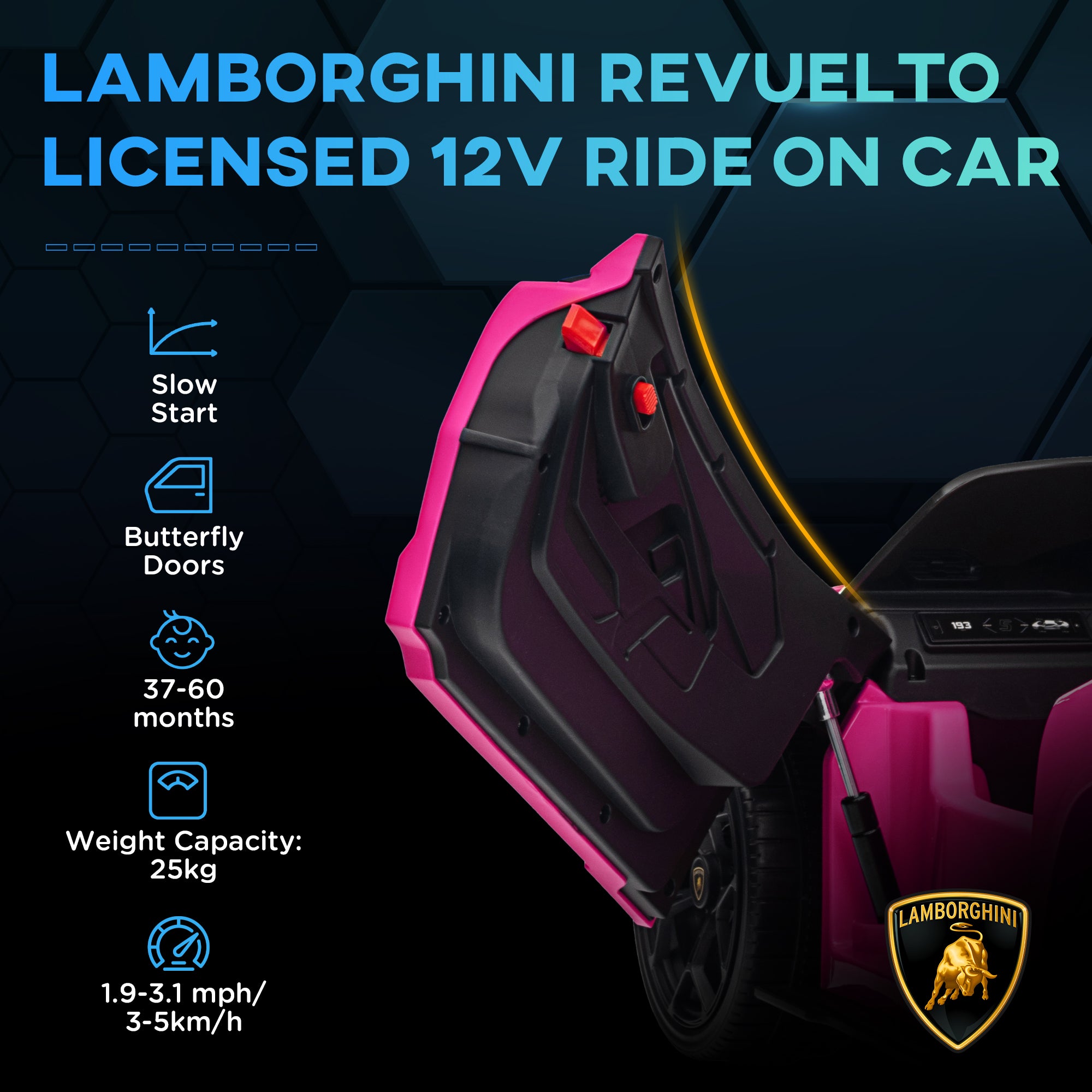AIYAPLAY Lamborghini Revuelto 12V Kids Ride-On Car