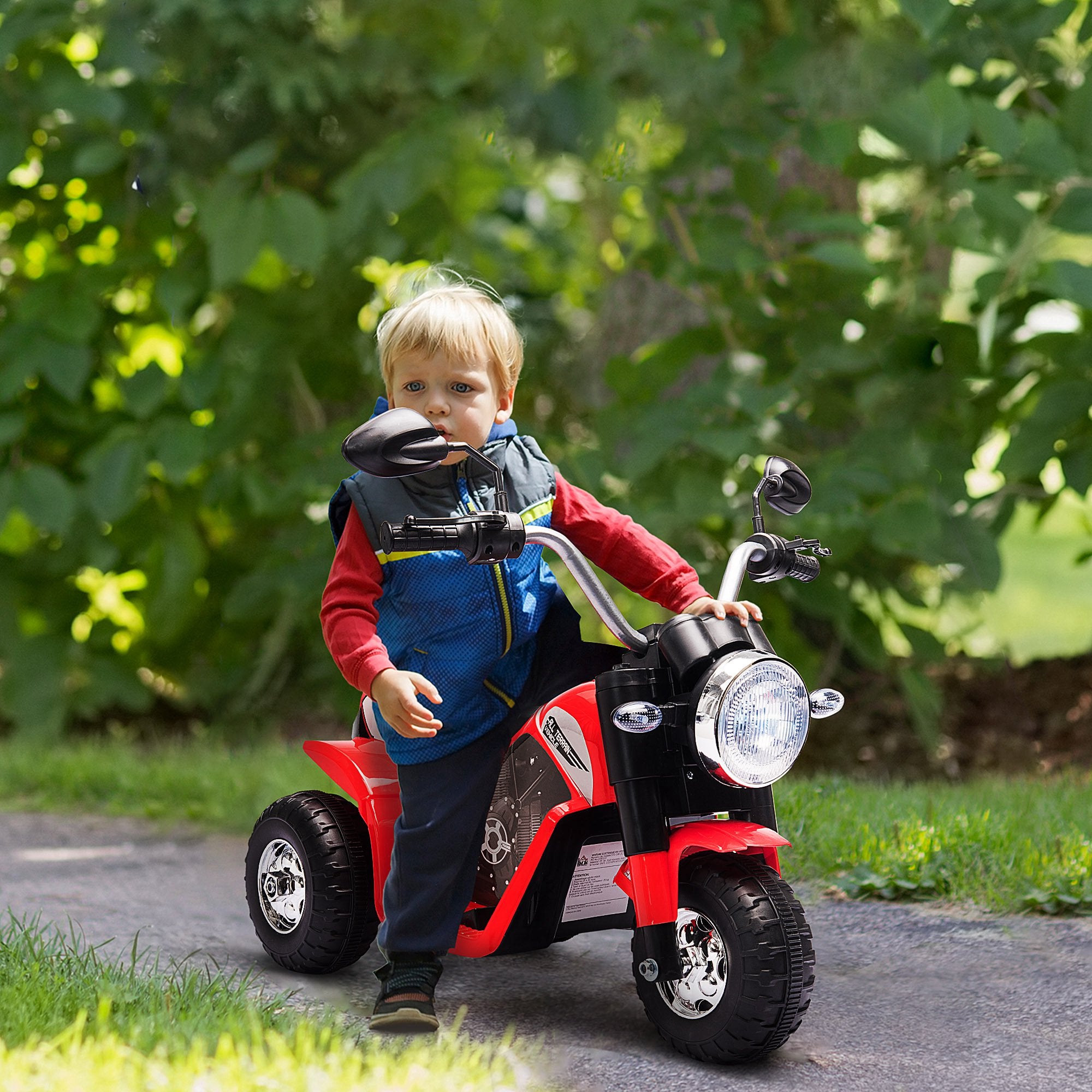 HOMCOM 6V Toddler Three-Wheel Motorbike - Red