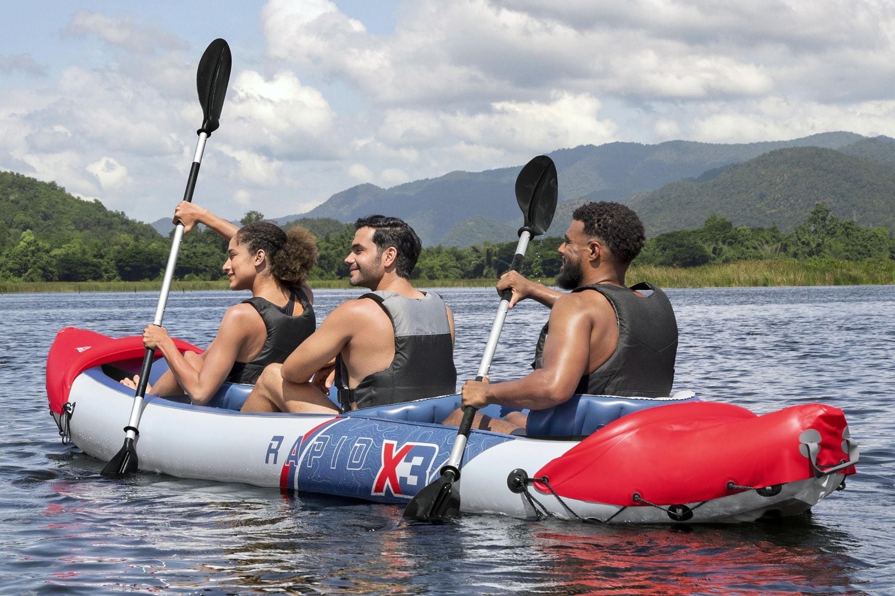 Bestway Hydro-Force Rapid X3 3 Person Inflatable Kayak Set - inflatable kayak lifestyle image