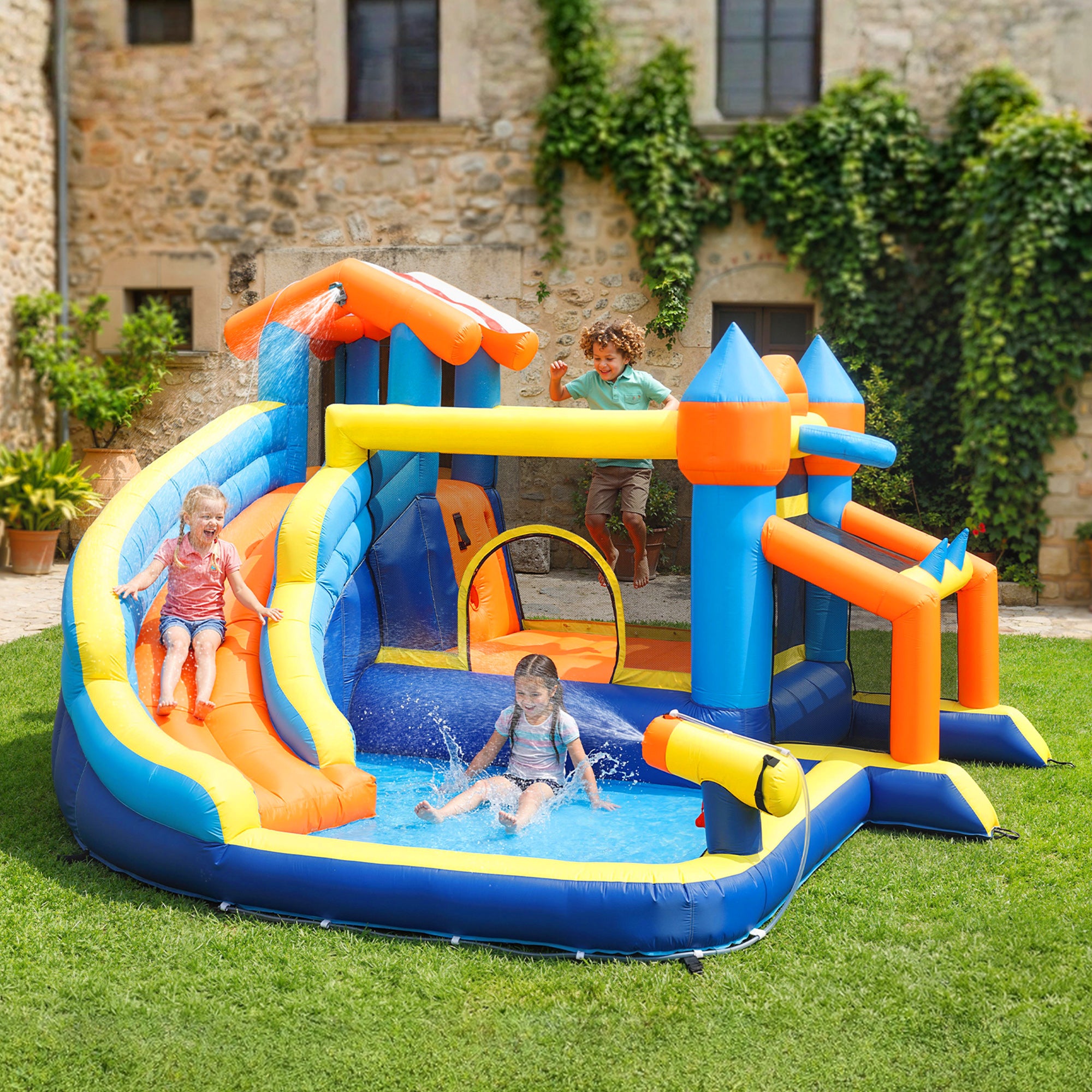 AIYAPLAY Bounce House with Ball Pit & Climbing Wall