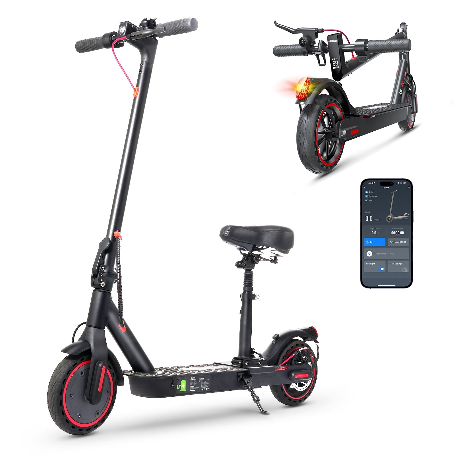 iScooter i8 / i9 Electric Scooter - i9 with Seat