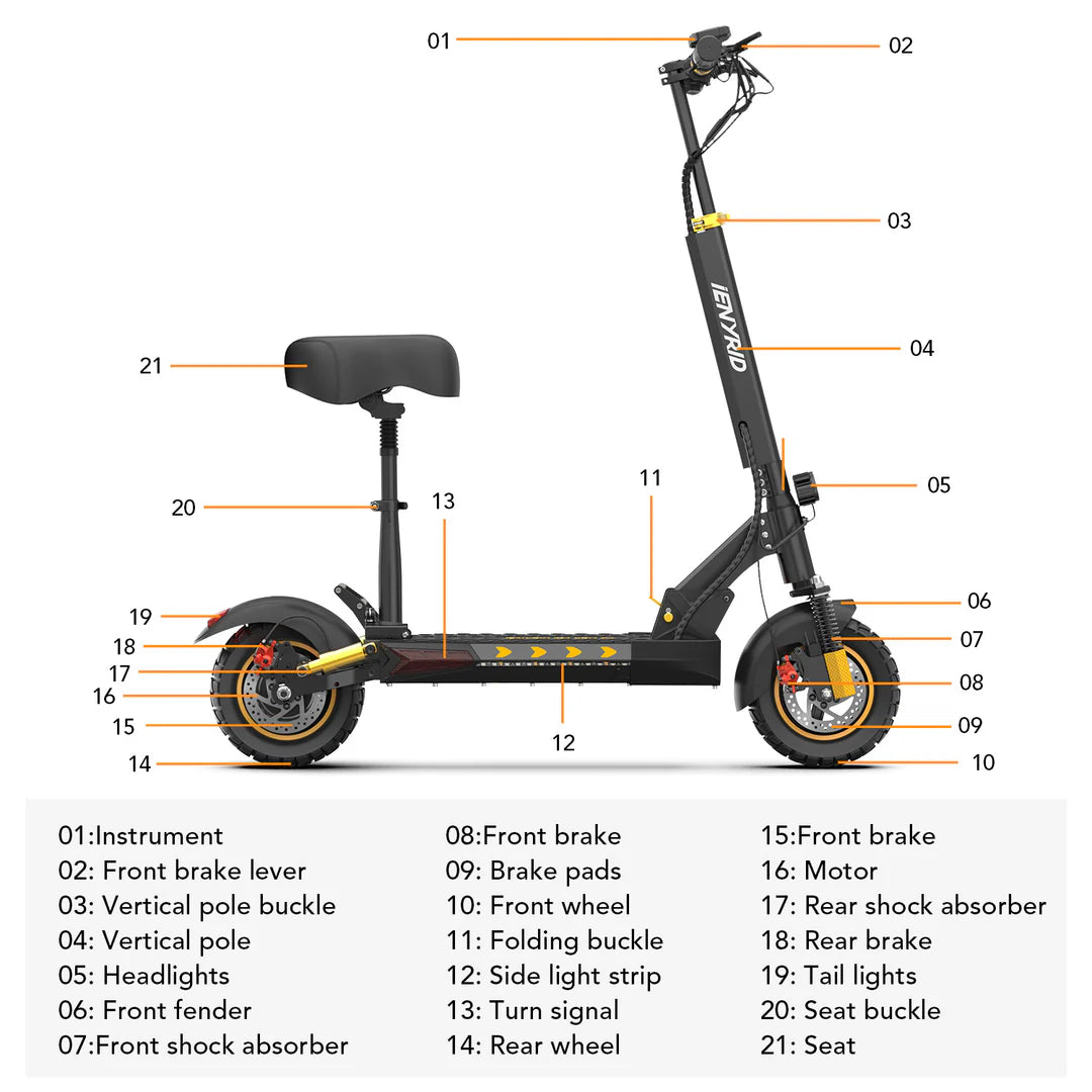 iENYRID M4 Pro S+ Electric Scooter dimensions