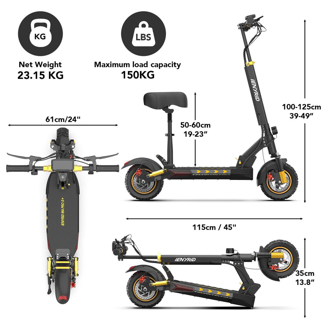 iENYRID M4 Pro S+ 2025 Electric Scooter 800W 48V 12.5Ah 9