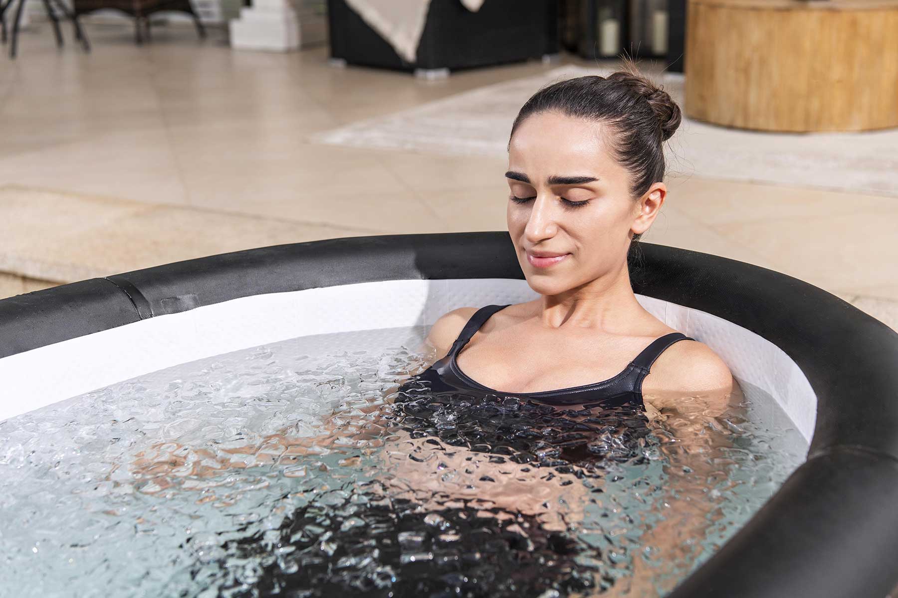 Lay-Z-Spa Glacial Dip Pro ice bath in use for cold water therapy