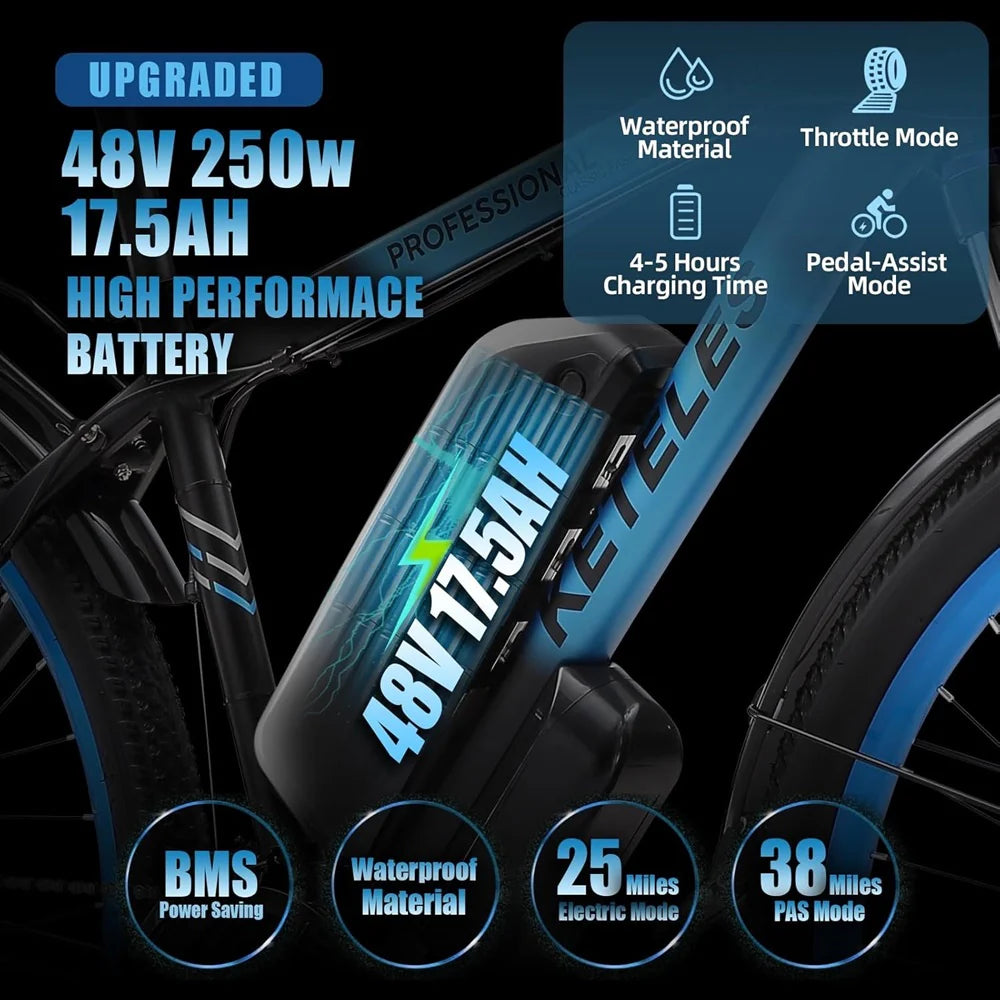 KETELES K820 Pro Electric Bike 250W 48V 17.5AH 6